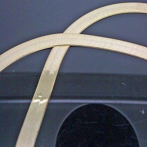 Real 10K Yellow Gold 7mm 24" Herringbone Necklace Chain Women Men lobster 10KT - Image 2