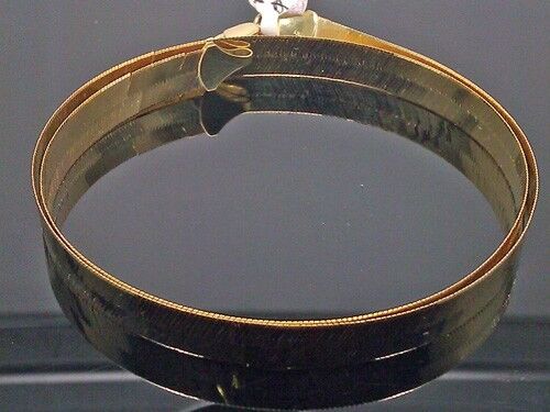 Real 10K Yellow Gold 7mm 24" Herringbone Necklace Chain Women Men lobster 10KT - Image 5