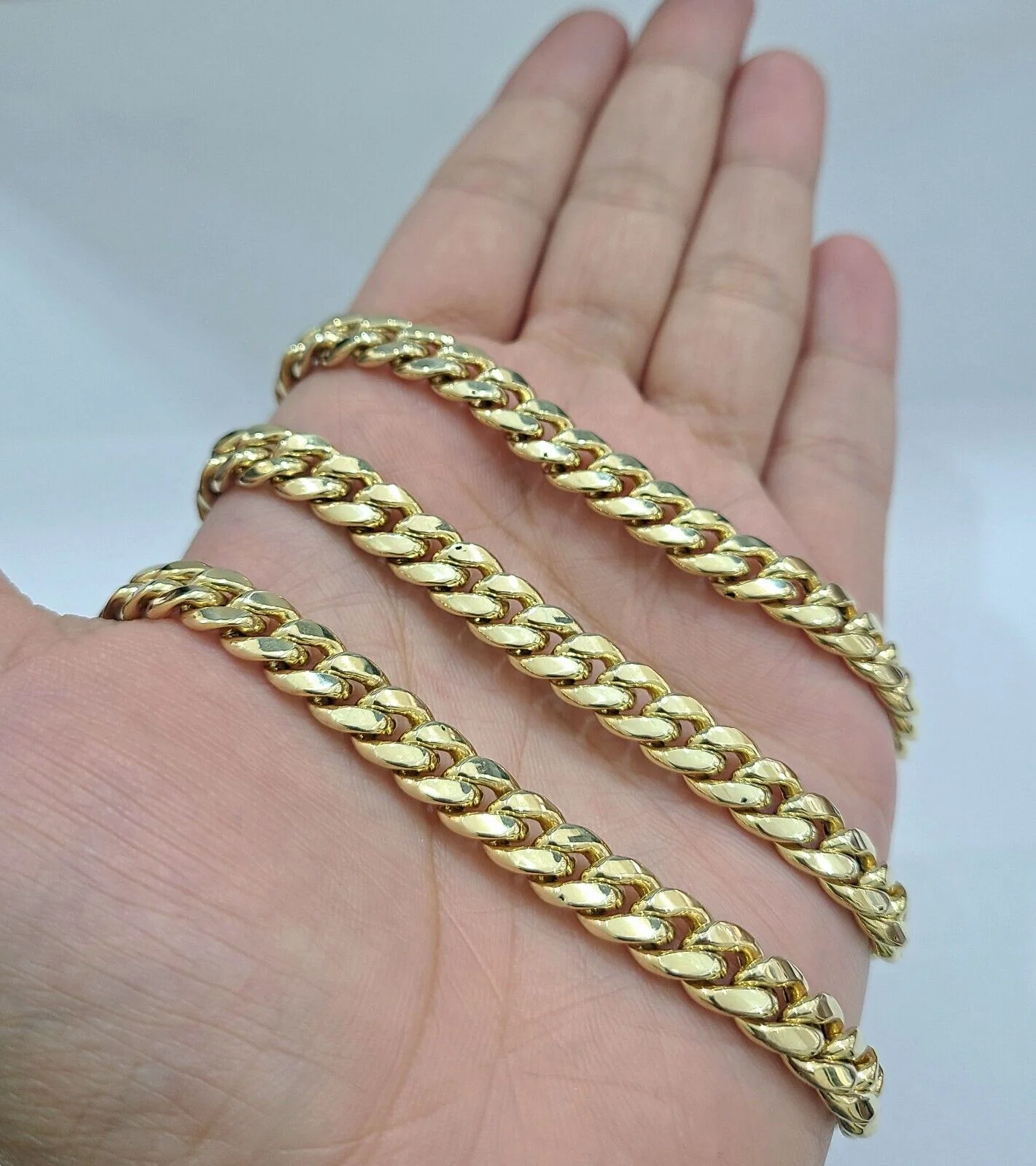 Real 10k Yellow Gold 8mm Miami Cuban Chain Necklace 18''-30'' inch 10kt Unisex - Image 2