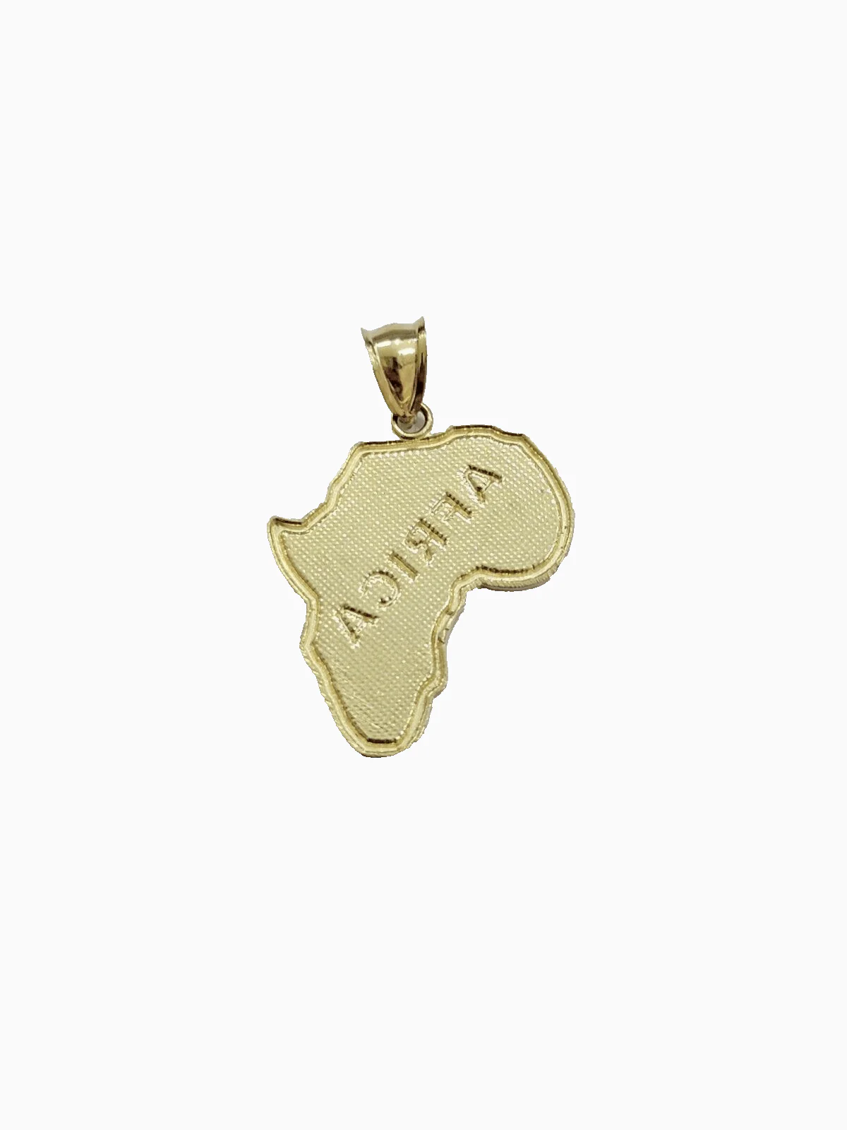 Real 10k Yellow Gold Africa Map Charm 1 Inch Pendant 10kt Chain & Necklace - Image 7