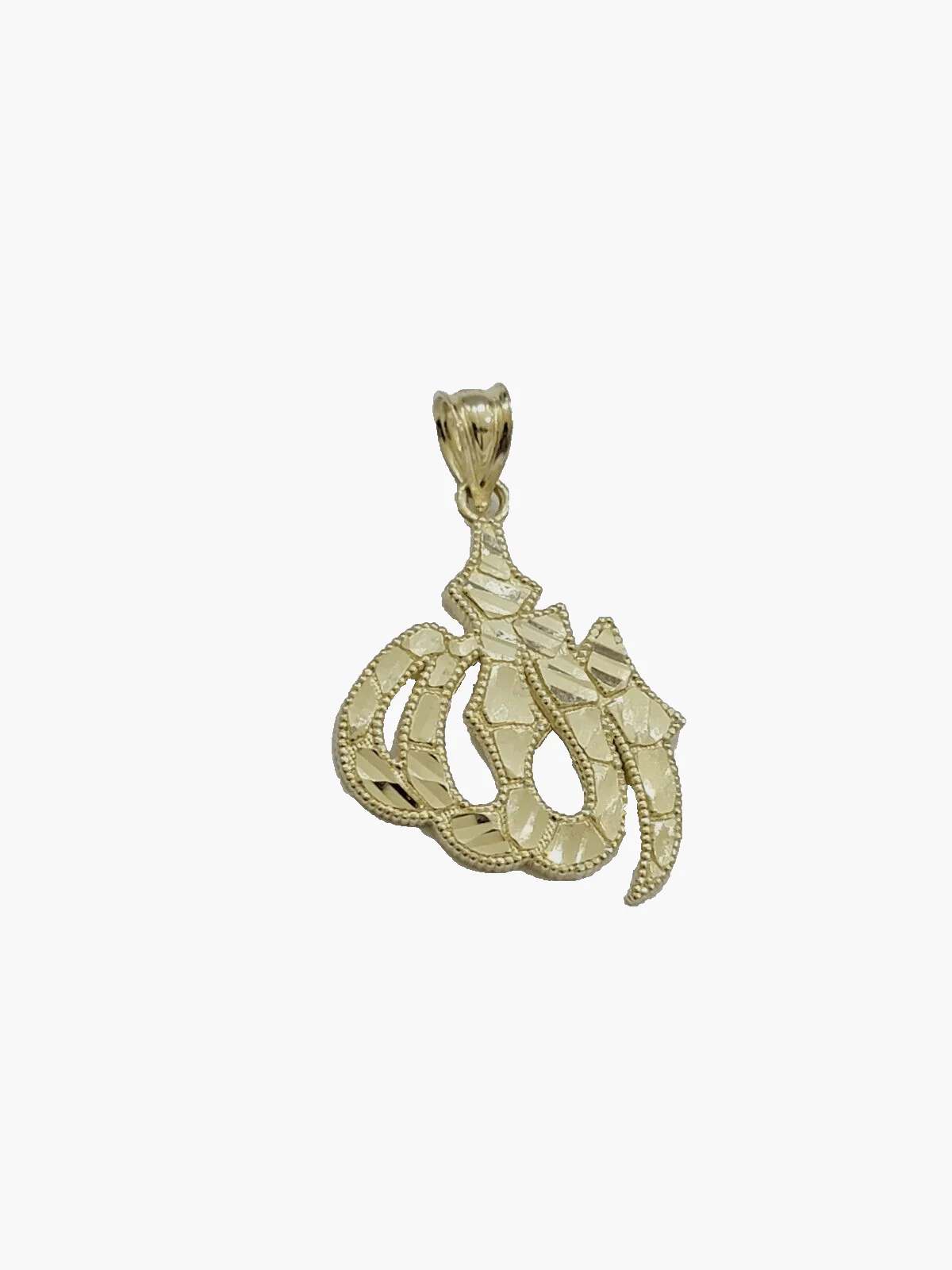 Real 10k Yellow Gold Allah Charm 1 Inch Pendant For Necklace & Chain SALE 10kt - Image 6