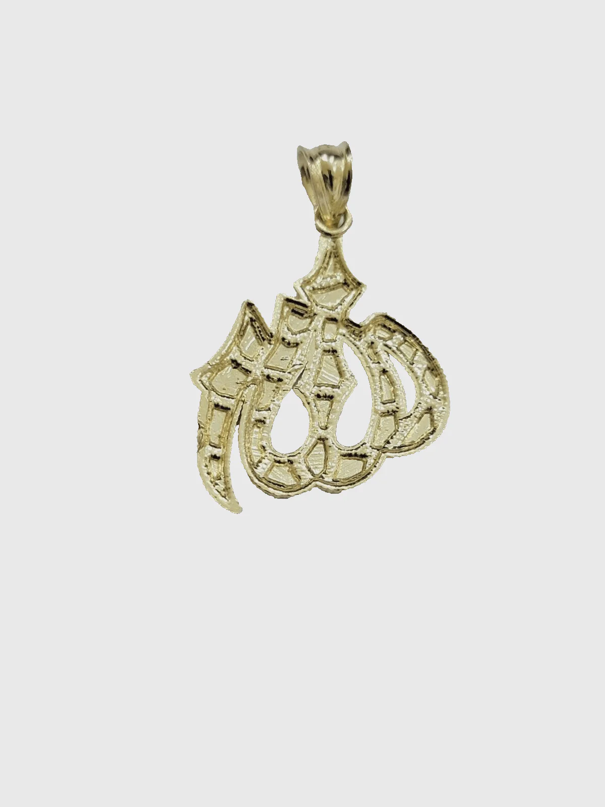 Real 10k Yellow Gold Allah Charm 1 Inch Pendant For Necklace & Chain SALE 10kt - Image 7
