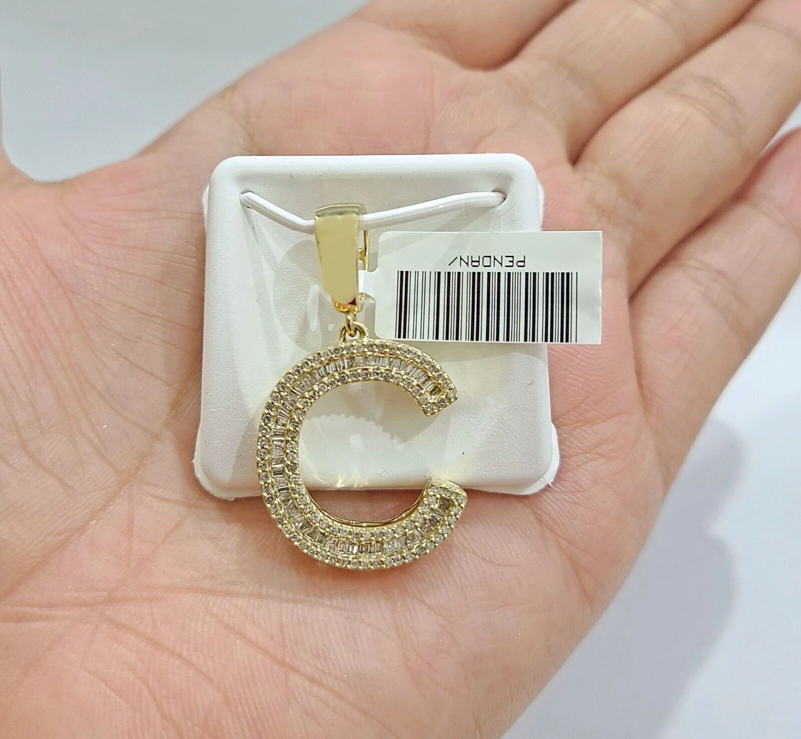 Real 10K Yellow Gold Alphabets Diamond Cut Charm A-Z Pendant Initials - Image 12