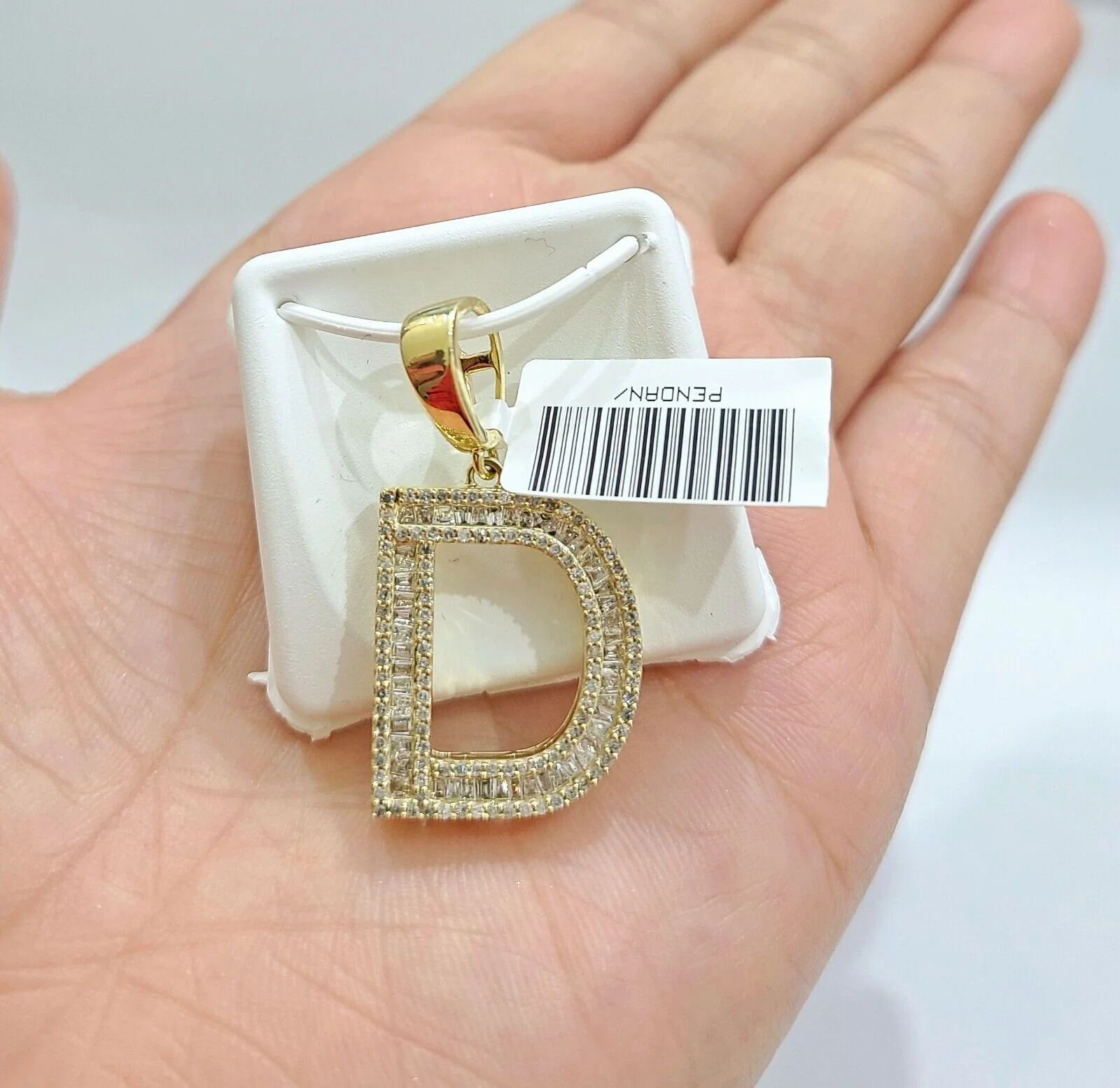 Real 10K Yellow Gold Alphabets Diamond Cut Charm A-Z Pendant Initials - Image 20