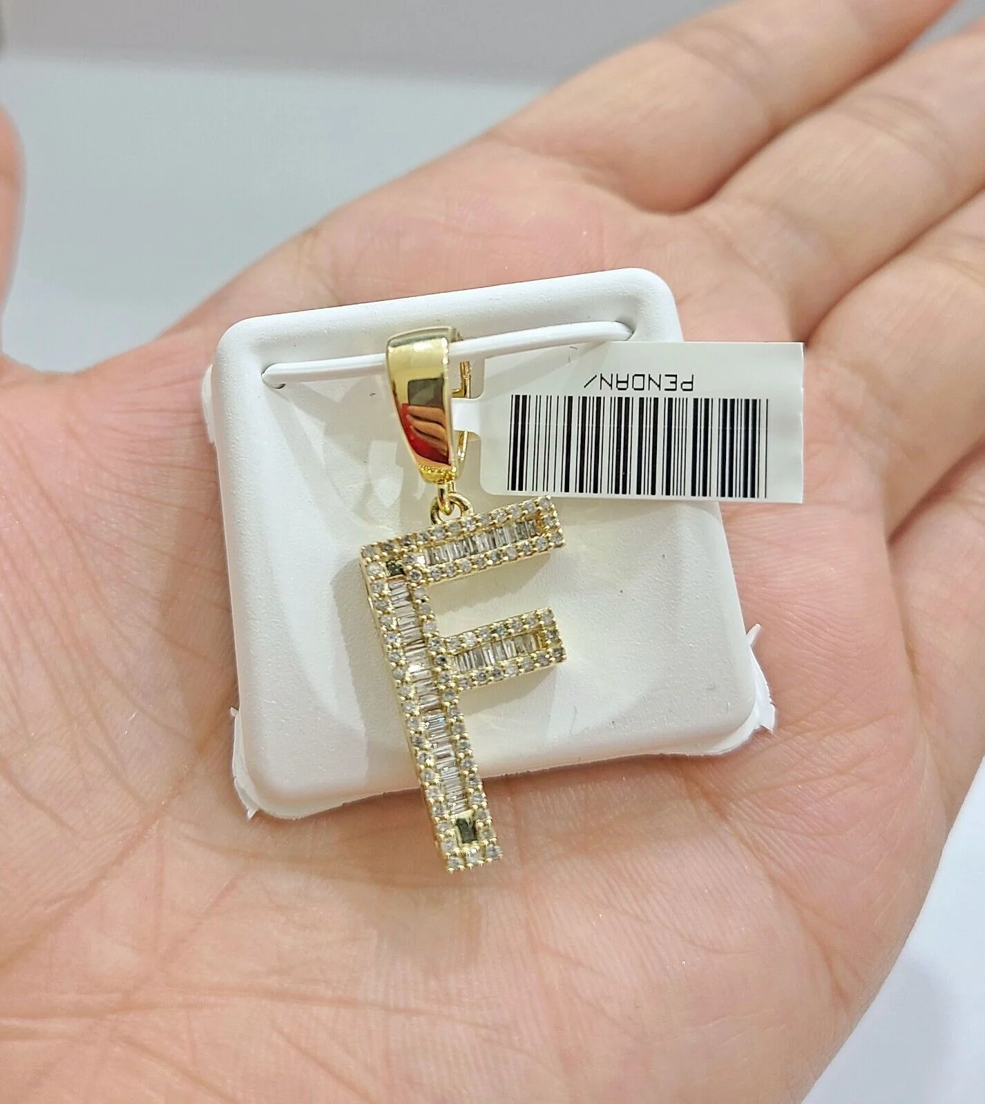 Real 10K Yellow Gold Alphabets Diamond Cut Charm A-Z Pendant Initials - Image 22