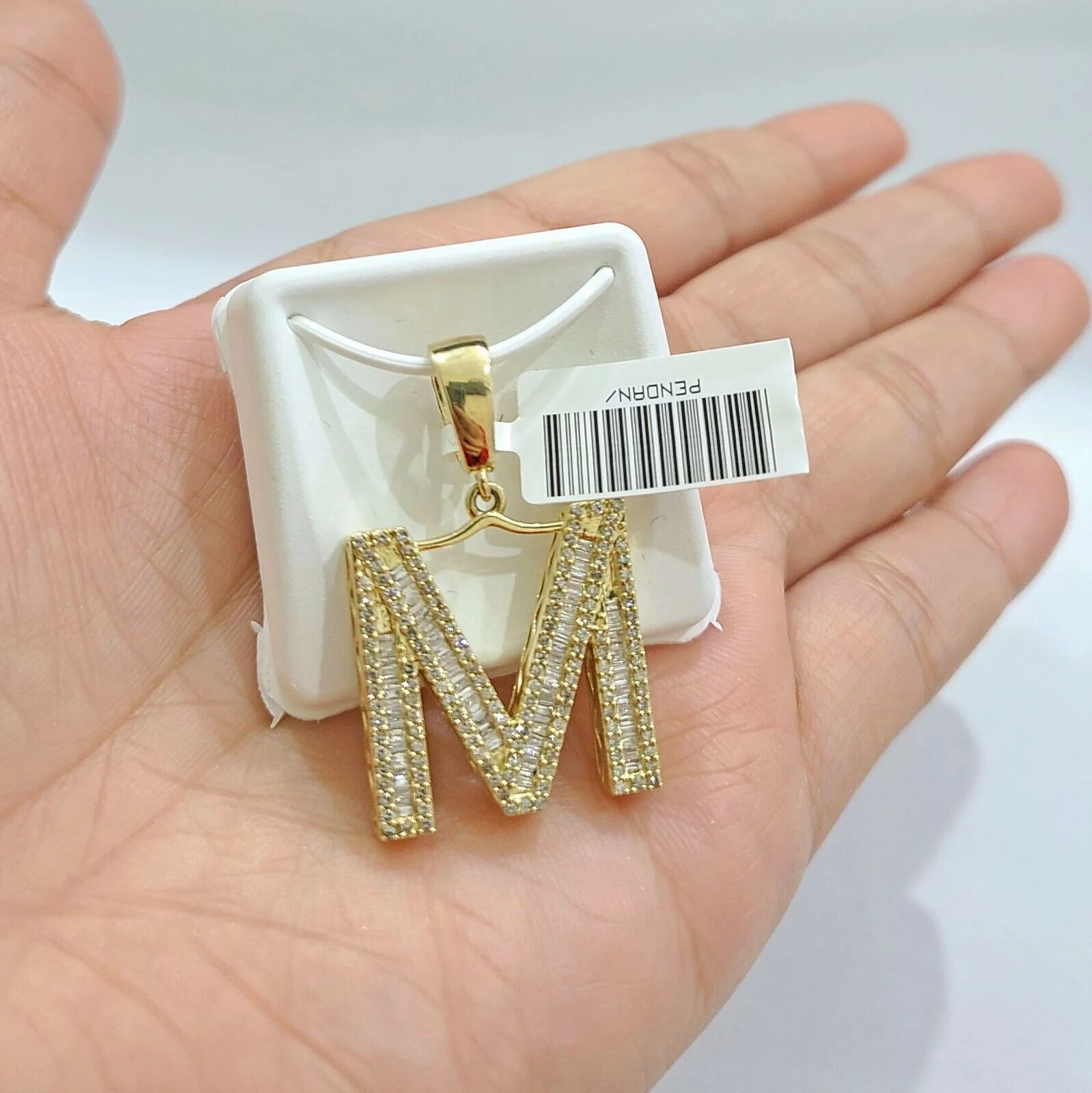 Real 10K Yellow Gold Alphabets Diamond Cut Charm A-Z Pendant Initials - Image 4