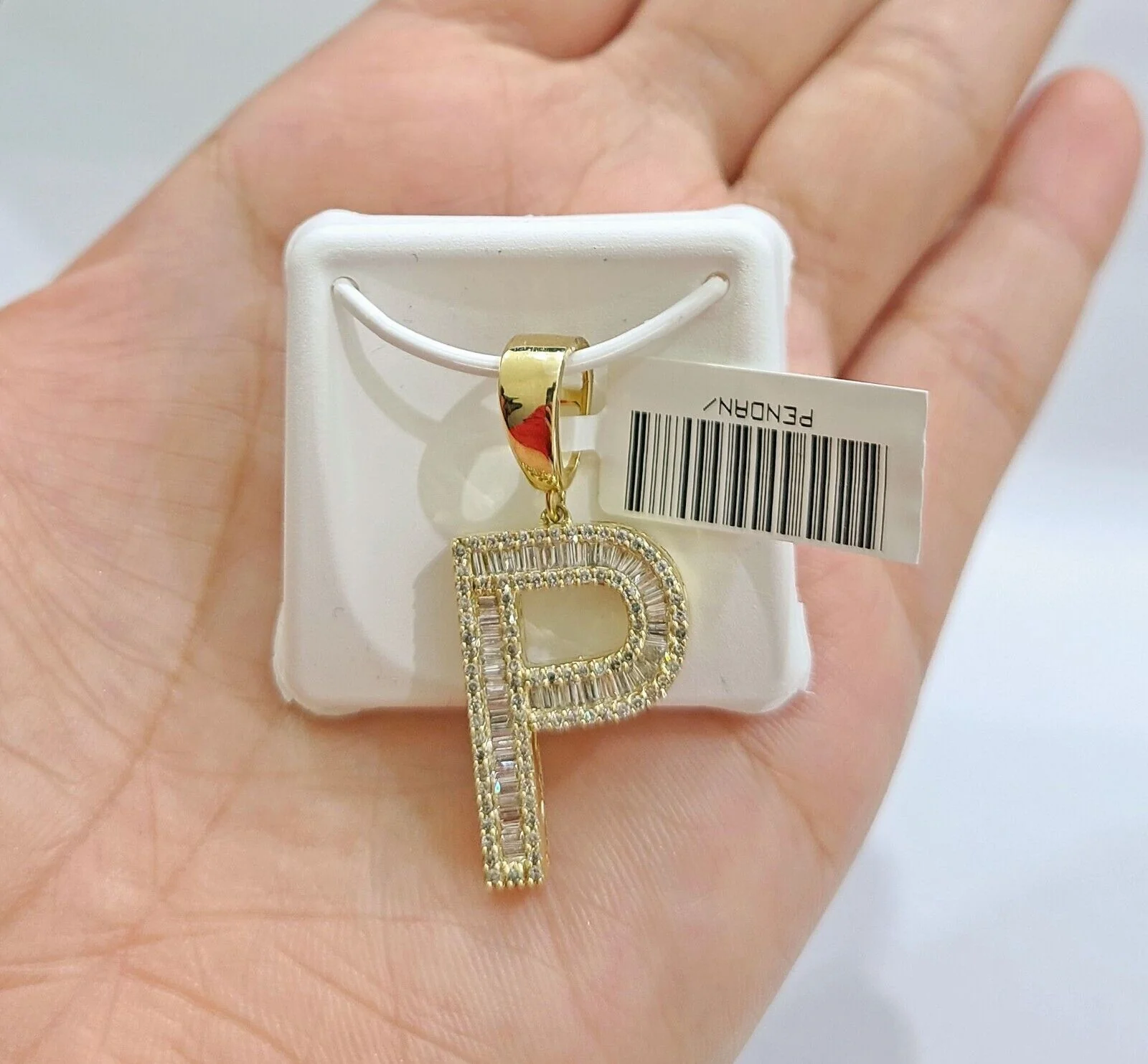 Real 10K Yellow Gold Alphabets Diamond Cut Charm A-Z Pendant Initials - Image 7