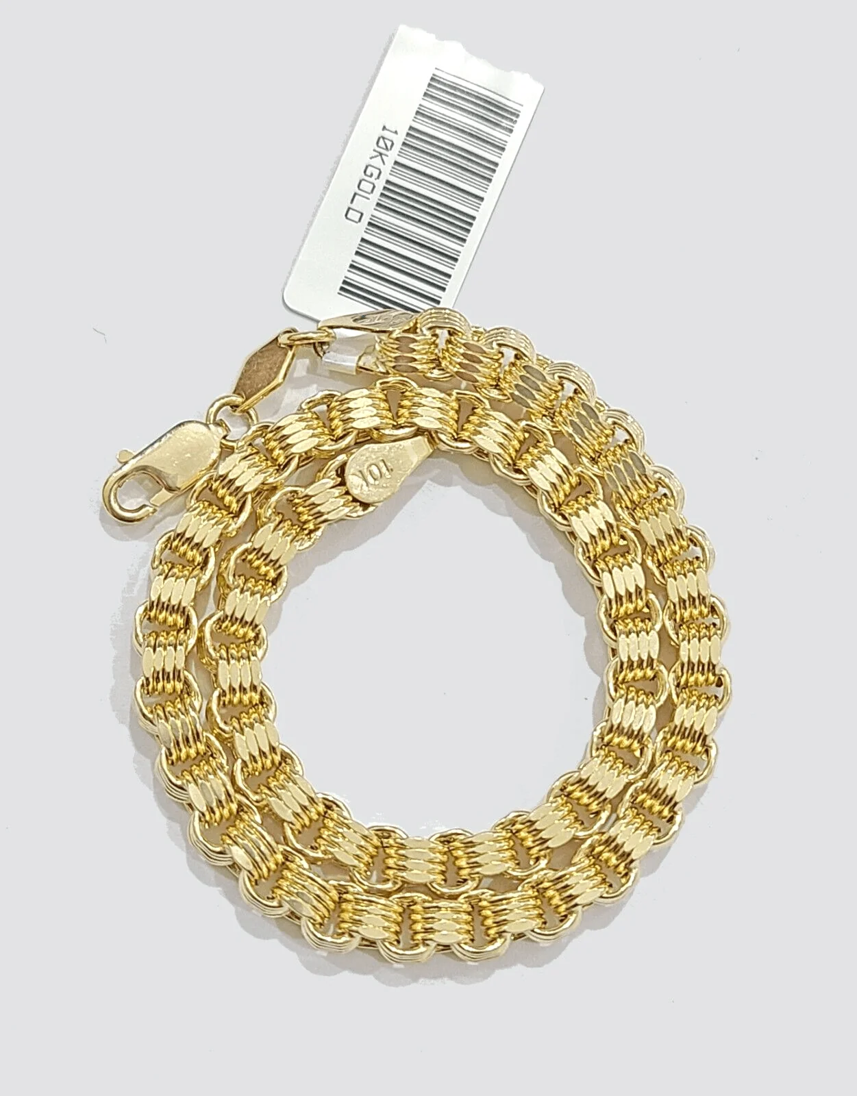 Real 10k Yellow Gold Box Byzantine Bracelet 4mm Unisex 9.5" inch 10kt Men Women - Image 2