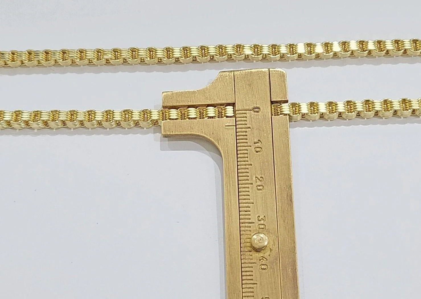 Real 10K Yellow Gold Box Byzantine Chain 4mm Necklace 18-30'' Inch Lobster Lock - Image 5
