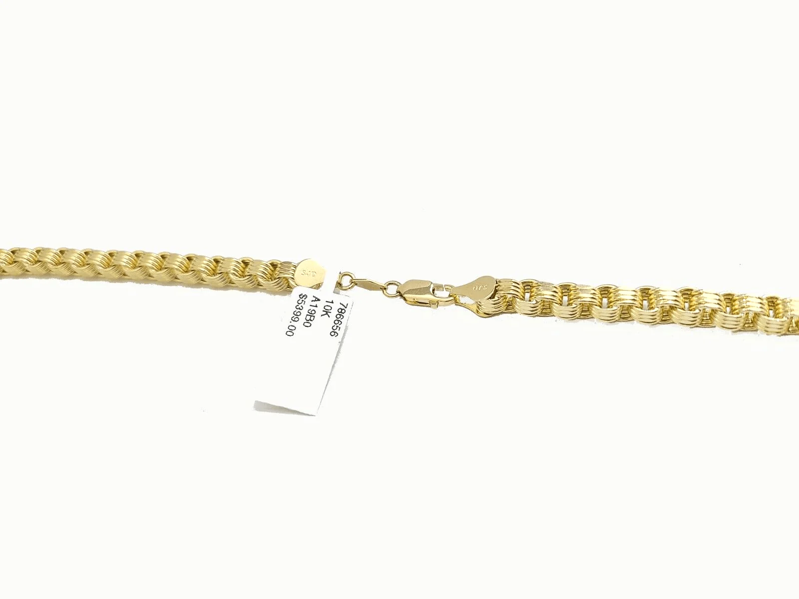 Real 10k Yellow Gold Box Byzantine Necklace 5mm 22" inch Unisex 10kt Chain - Image 6