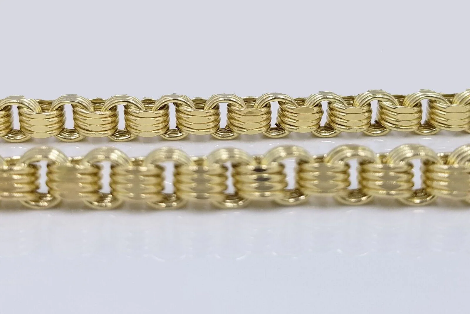 Real 10k Yellow Gold Box Byzantine Necklace 6mm 24" inch For Men 10kt Chain - Image 7