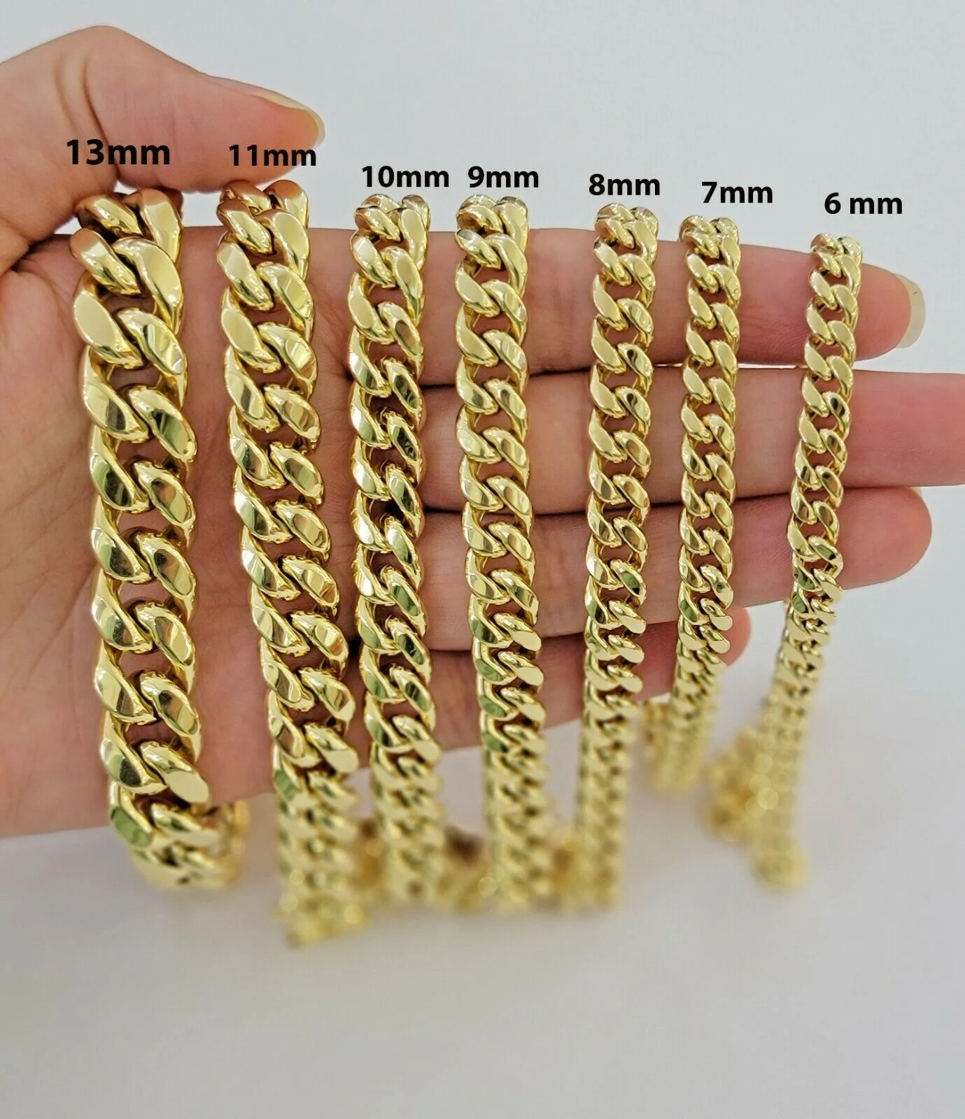 Real 10k Yellow Gold Bracelet 6mm-13mm Miami Cuban Link 9" Inch Mens 10kt ,Chain - Image 3
