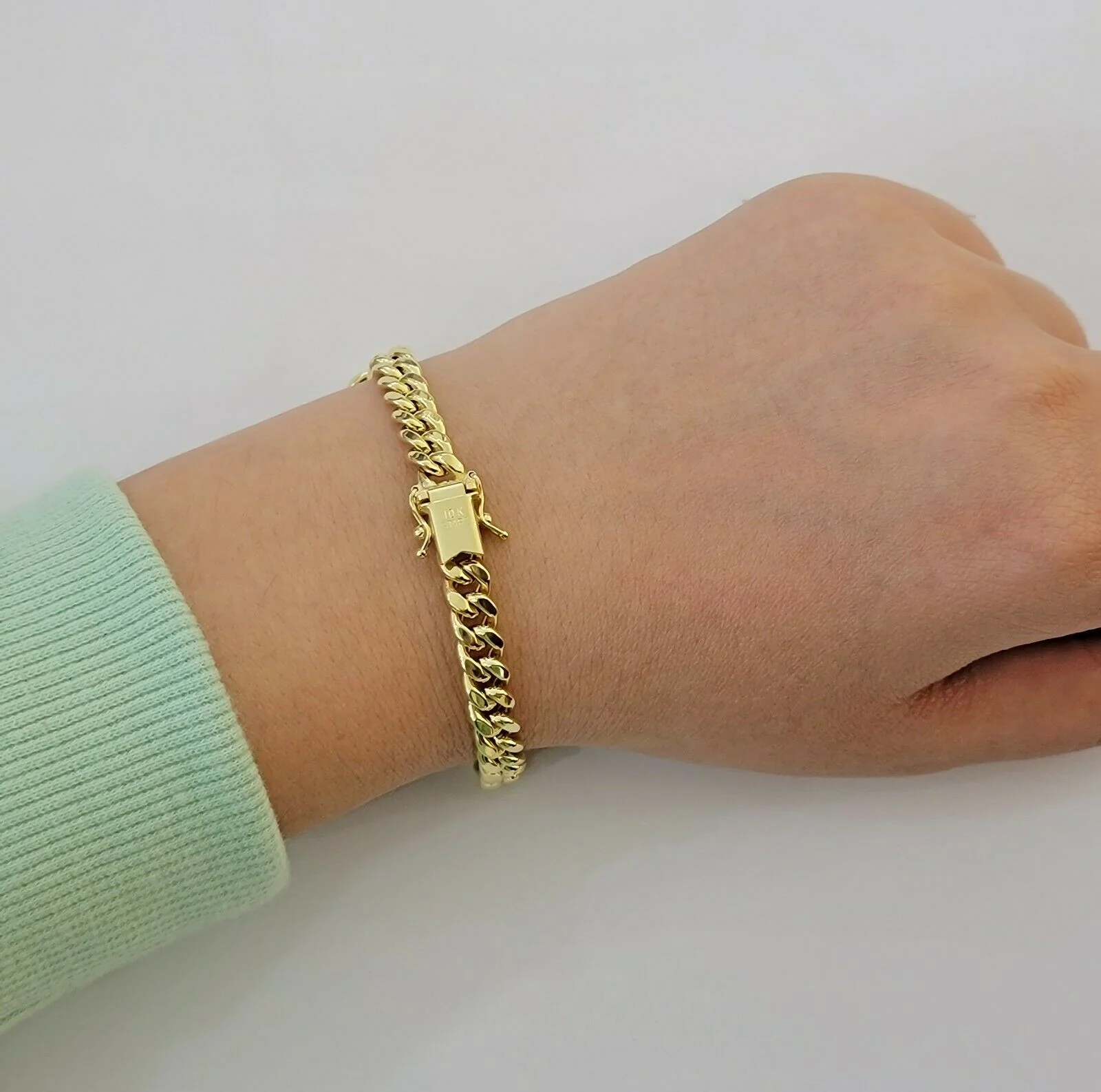 Real 10k Yellow Gold Bracelet 6mm-13mm Miami Cuban Link 9" Inch Mens 10kt ,Chain - Image 5