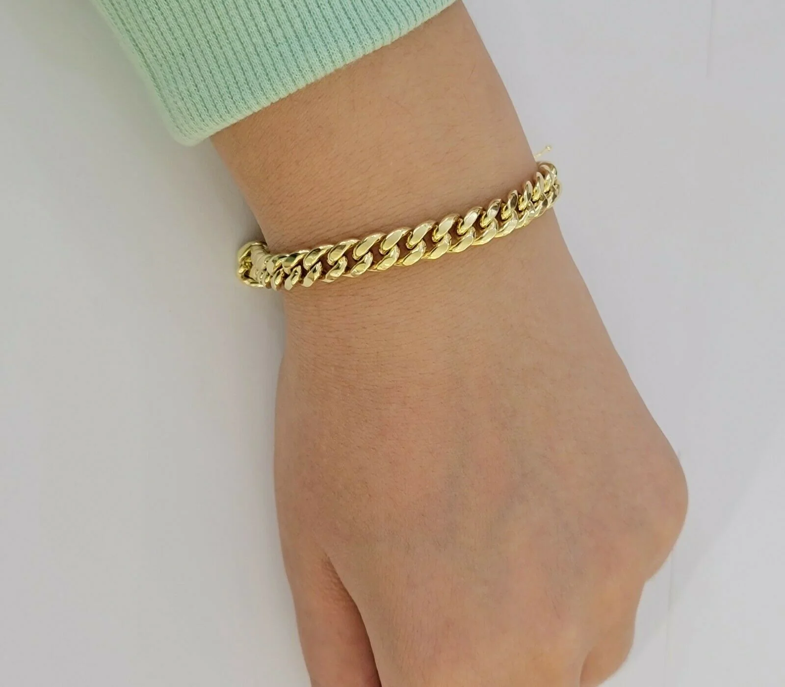 Real 10k Yellow Gold Bracelet 6mm-13mm Miami Cuban Link 9" Inch Mens 10kt ,Chain - Image 6