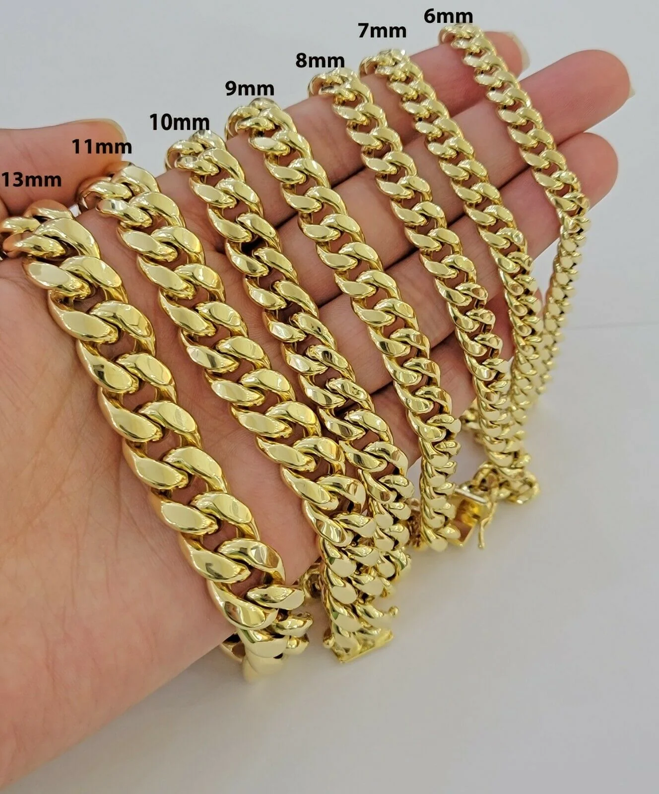 Real 10k Yellow Gold Bracelet 6mm-15mm Miami Cuban Link 7.5"-9" Mens 10kt - Image 13