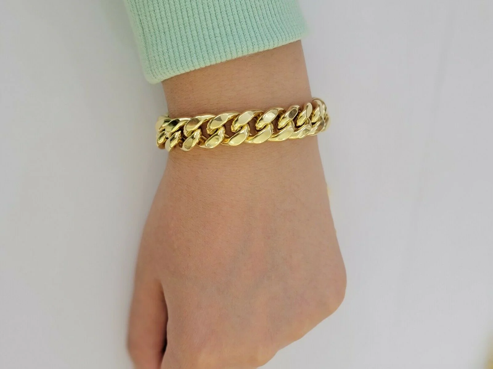 Real 10k Yellow Gold Bracelet 6mm-15mm Miami Cuban Link 7.5"-9" Mens 10kt - Image 18