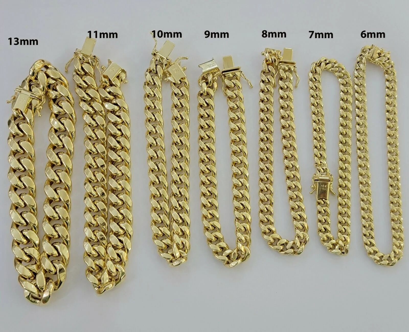 Real 10k Yellow Gold Bracelet 6mm-15mm Miami Cuban Link 7.5"-9" Mens 10kt - Image 19