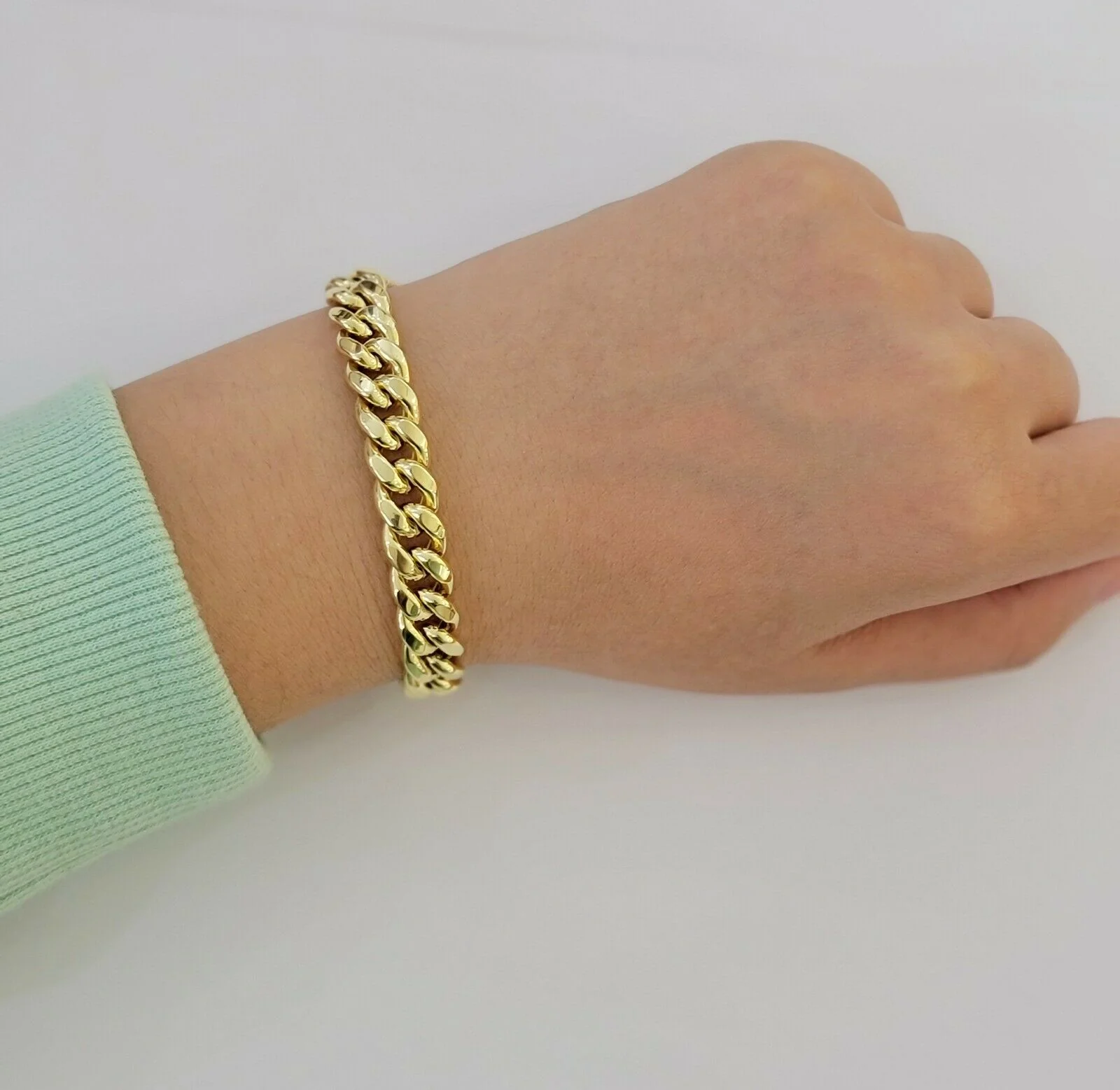 Real 10k Yellow Gold Bracelet 6mm-15mm Miami Cuban Link 7.5"-9" Mens 10kt - Image 9