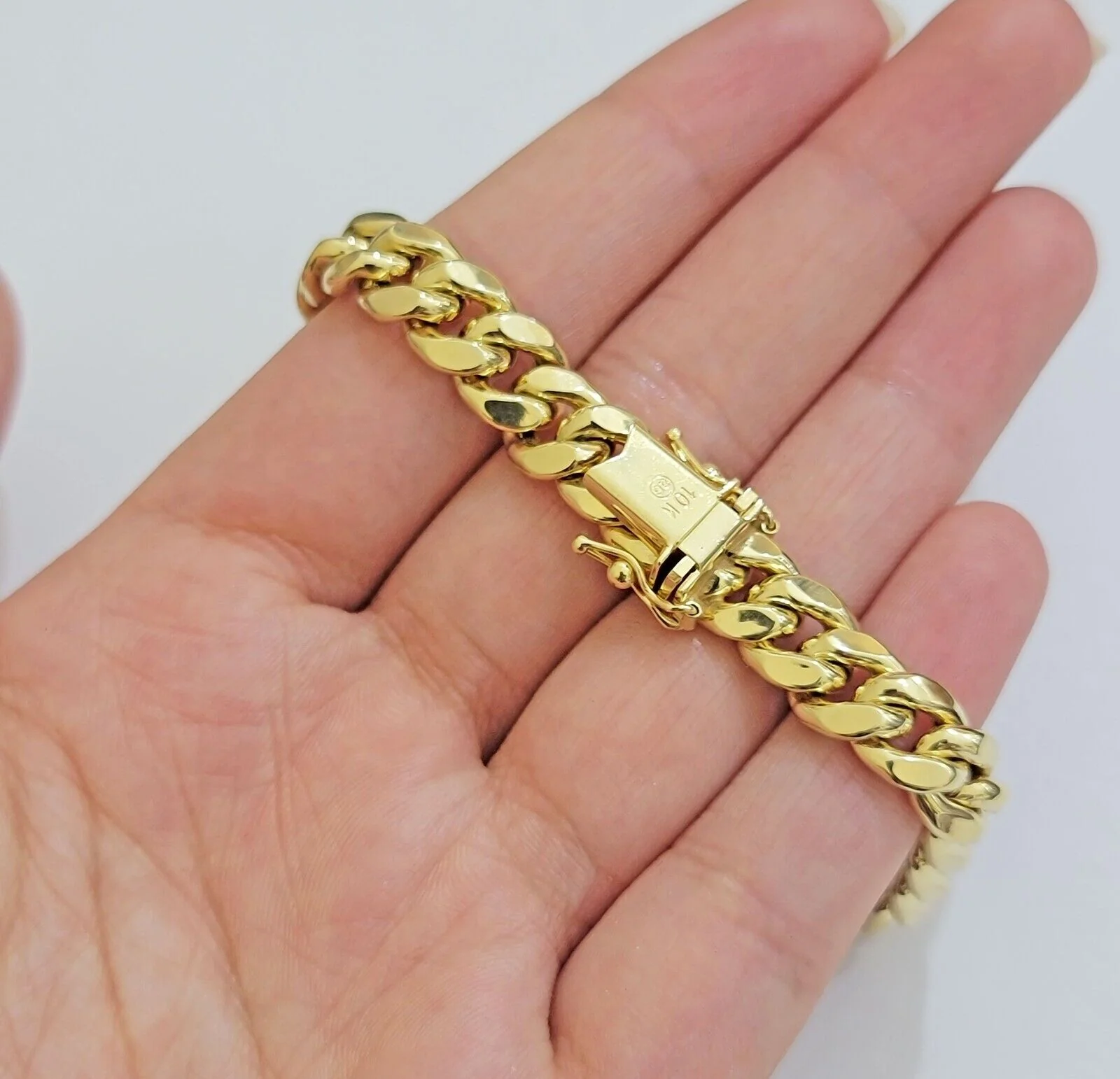 Real 10k Yellow Gold Bracelet 9mm Miami Cuban Link Men's 8.5" inch 10kt Unisex - Image 12