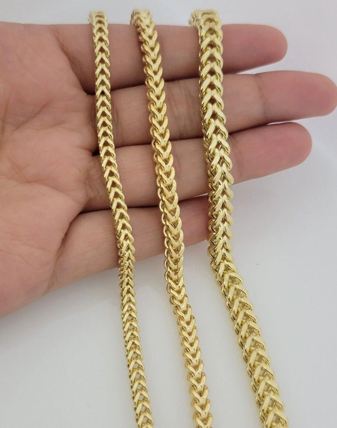 Real 10k Yellow Gold Bracelet Franco 8 Inch 4mm 5mm 6mm 10kt Mens BRAND NEW - Image 7