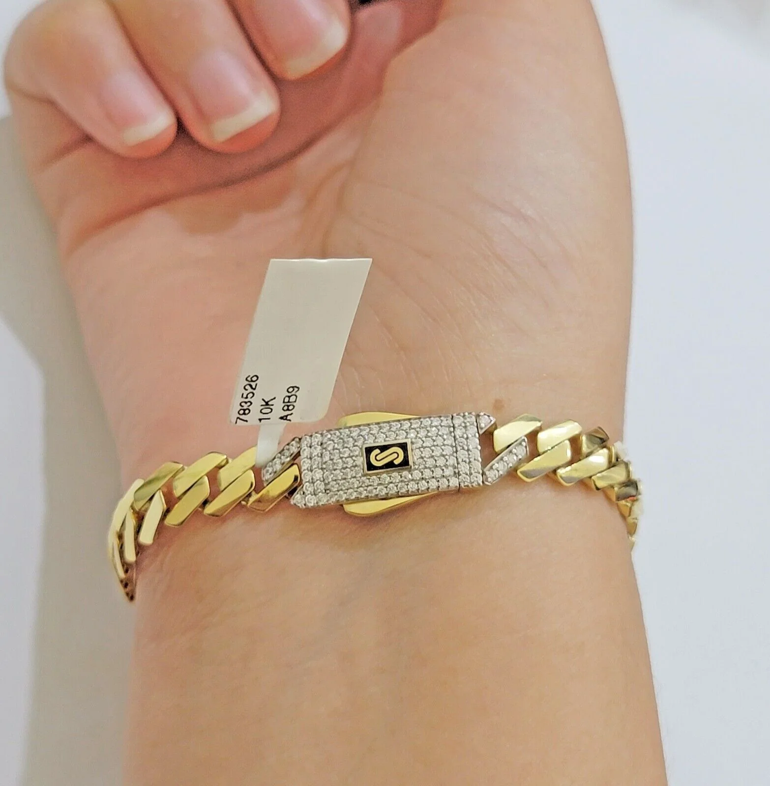 Real 10k Yellow Gold Bracelet Ladies 7.25 Inch 7mm Royal Monaco Cuban Link Women - Image 3