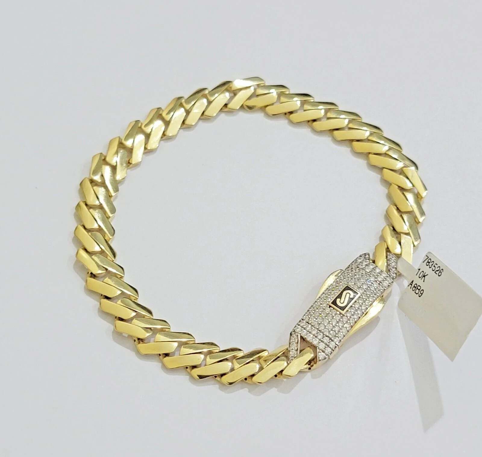 Real 10k Yellow Gold Bracelet Ladies 7.25 Inch 7mm Royal Monaco Cuban Link Women - Image 7