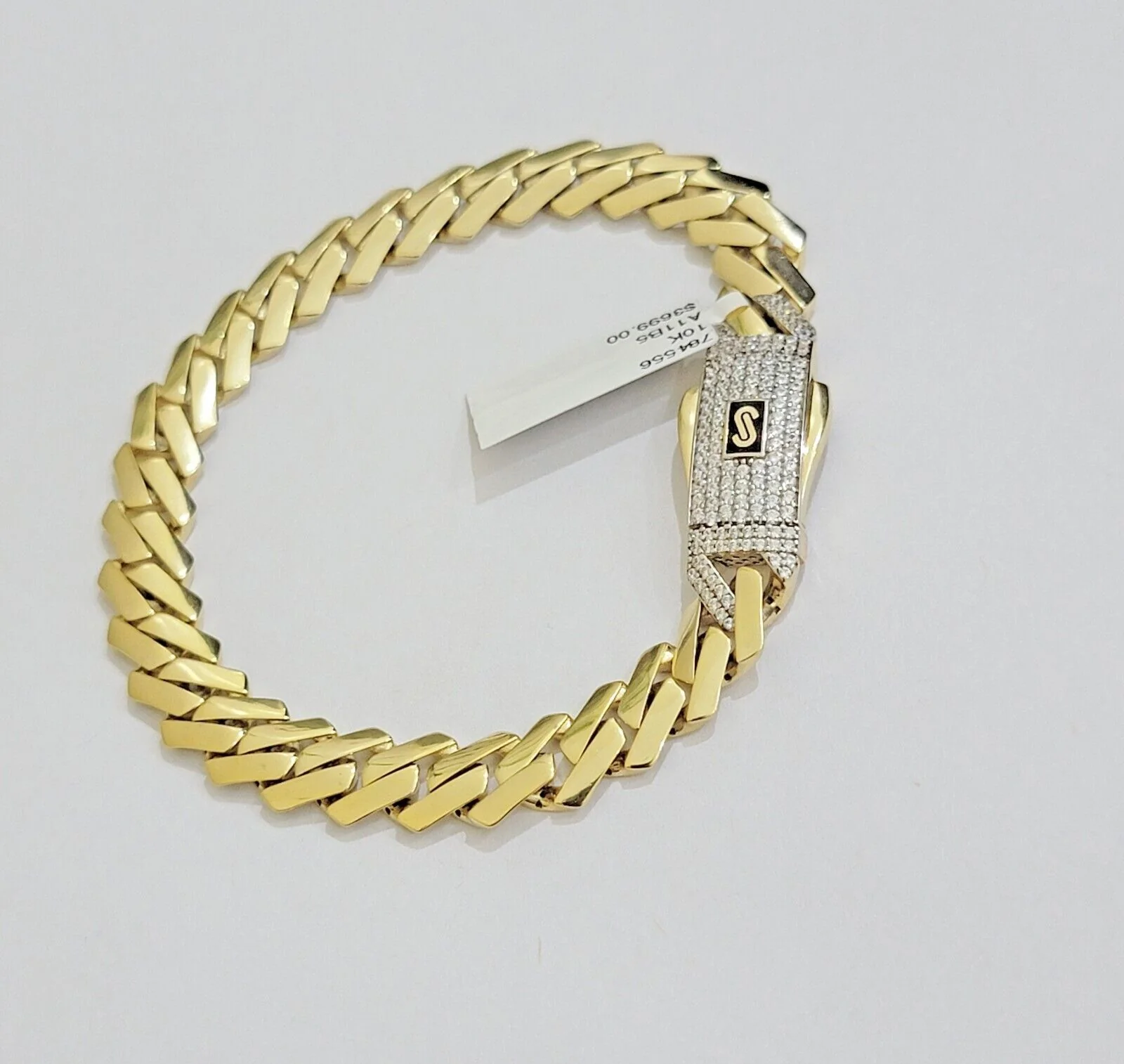 Real 10k Yellow Gold Bracelet Ladies 7.25 Inch 7mm Royal Monaco Cuban Link Women - Image 9