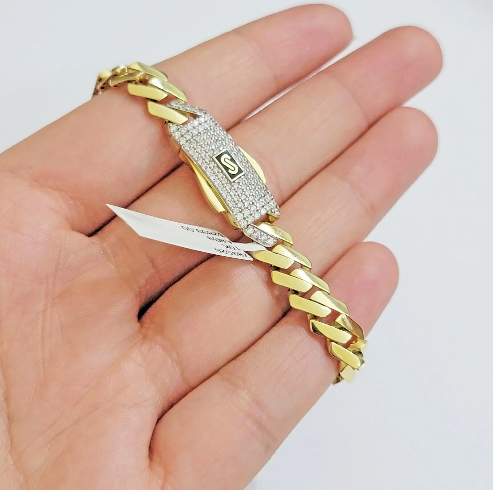 Real 10k Yellow Gold Bracelet Ladies 7.25 Inch 7mm Royal Monaco Cuban Link Women - Image 6