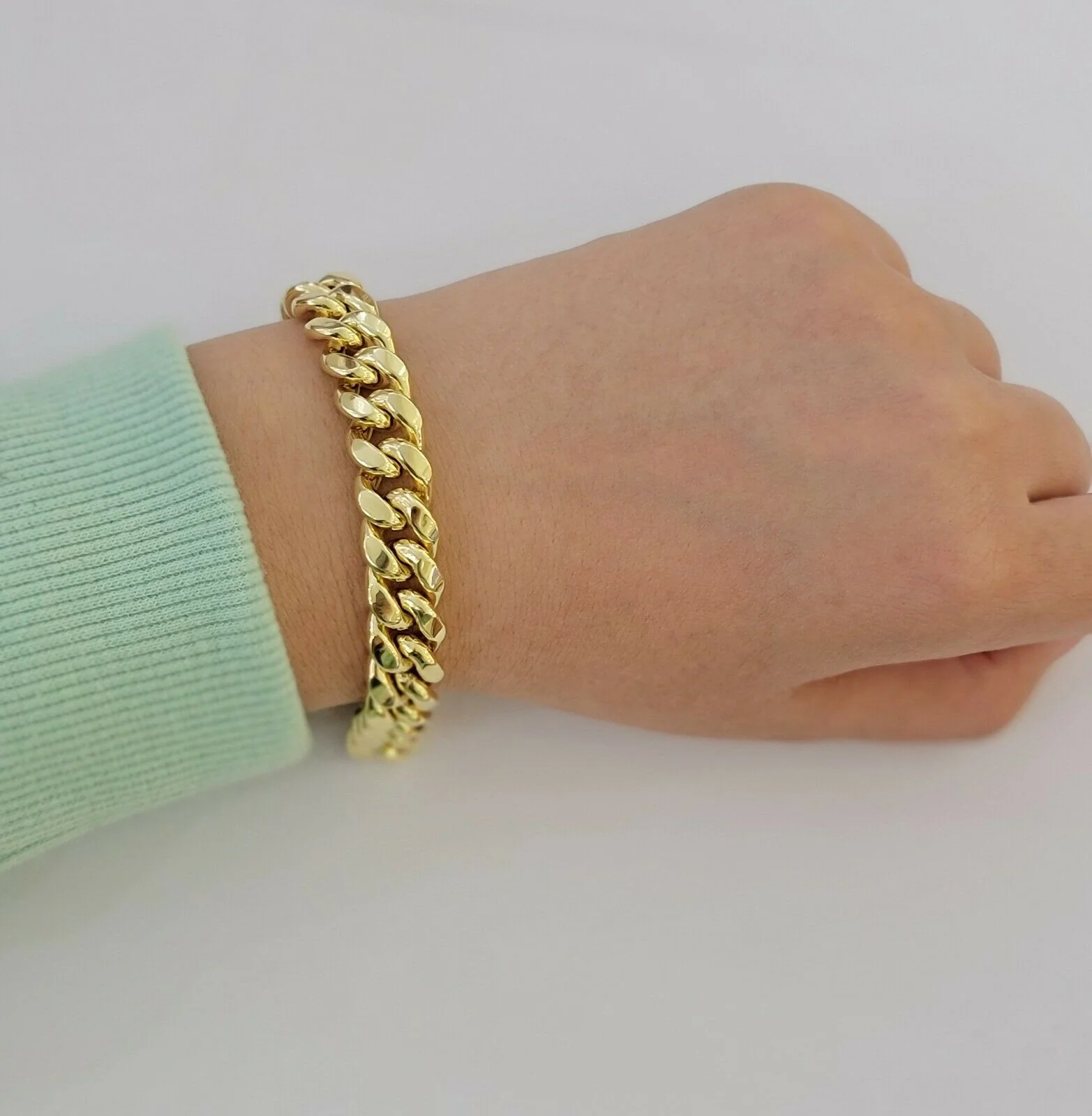 Real 10k Yellow Gold Bracelet Miami Cuban Link 6mm-13mm 8" Inch Mens 10kt ,Chain - Image 15