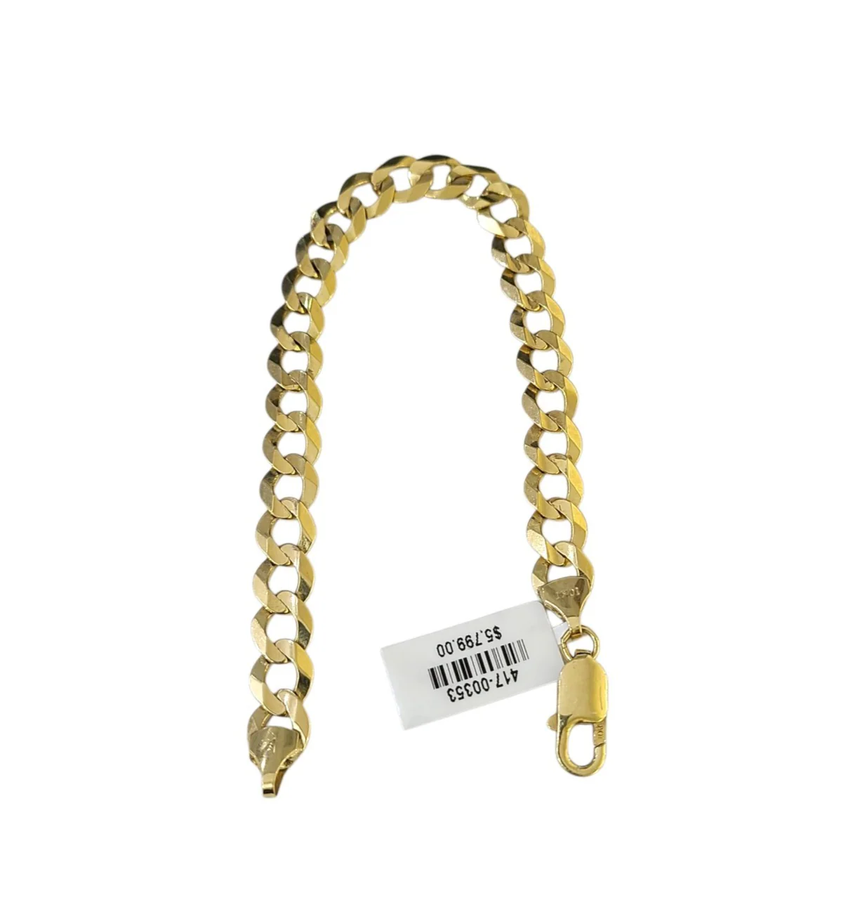 Real 10k Yellow Gold Bracelet Solid Cuban Curb 8 Inch 8mm 10kt Bracelet