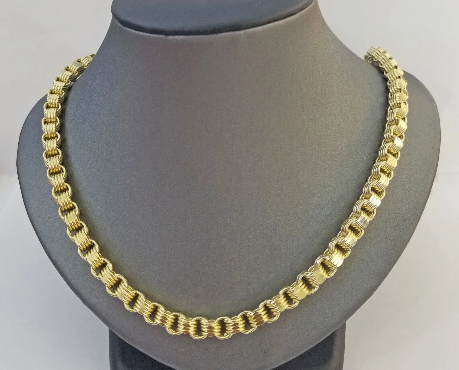 REAL 10k Yellow Gold Byzantine Chain Men's Necklace 6.5mm 24 Inch, 10kt gold - Image 3