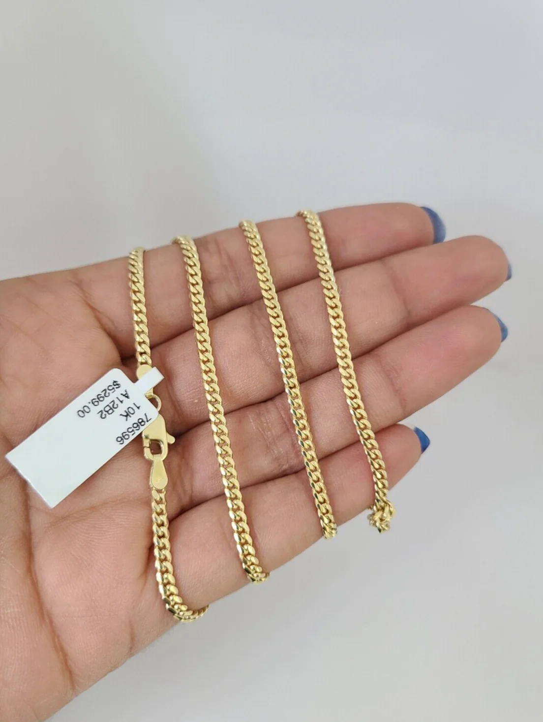 Real 10k Yellow Gold Chain 3mm Solid Miami Cuban Link Necklace 24 Inch Genuine - Image 3