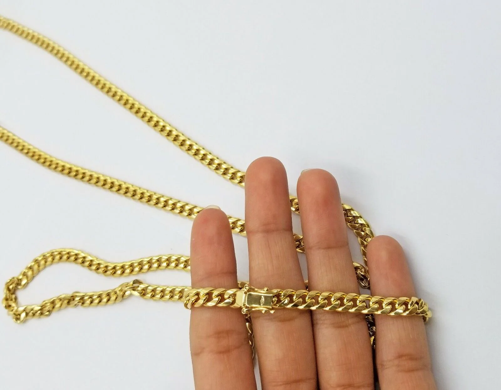 Real 10k Yellow Gold chain Miami Cuban Link necklace 6mm Mens 10kt 22" Box Lock - Image 2