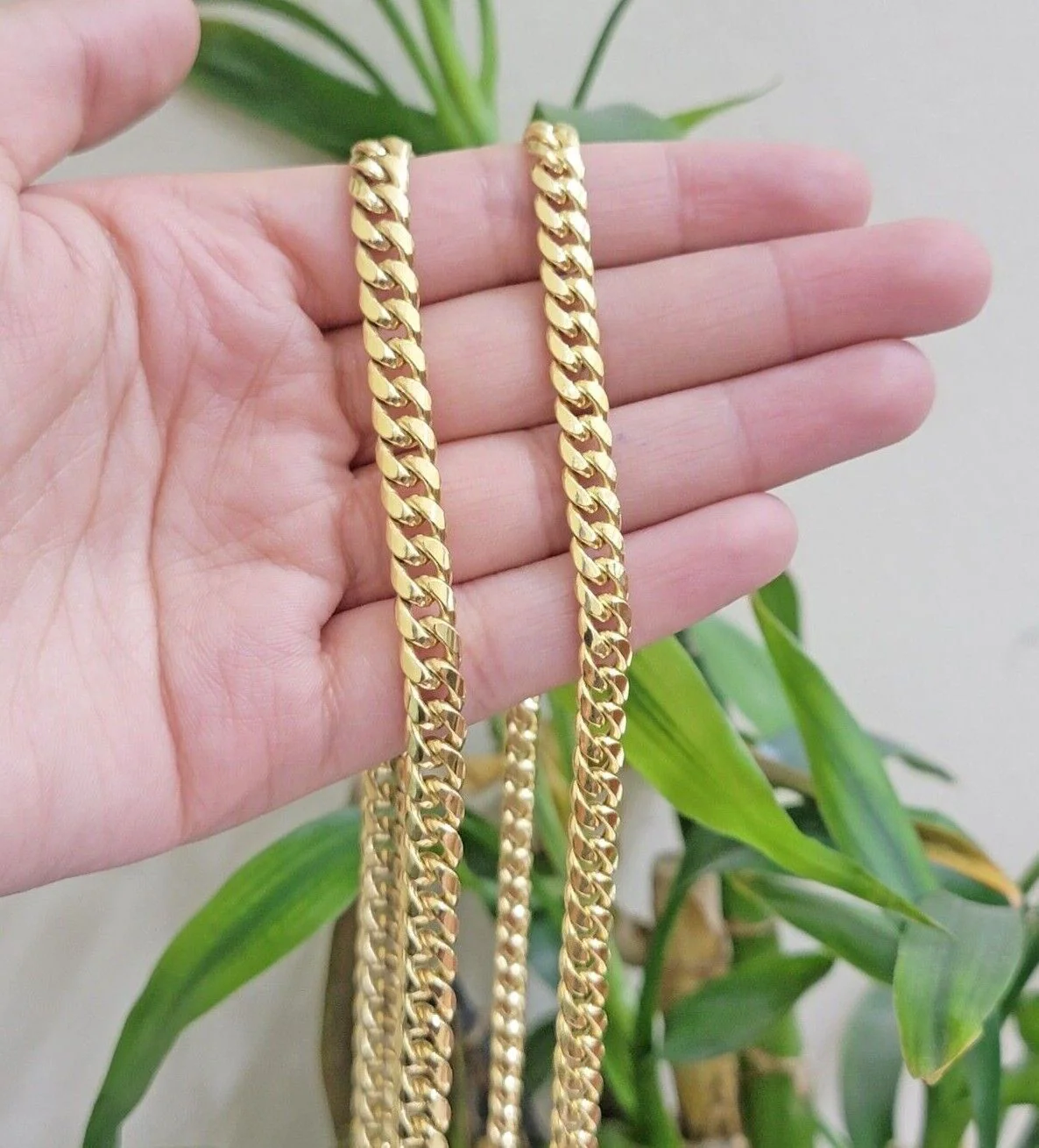 Real 10k Yellow Gold Chain necklace Miami Cuban Link 7mm 20" 22" 24 Inch 10KT - Image 9