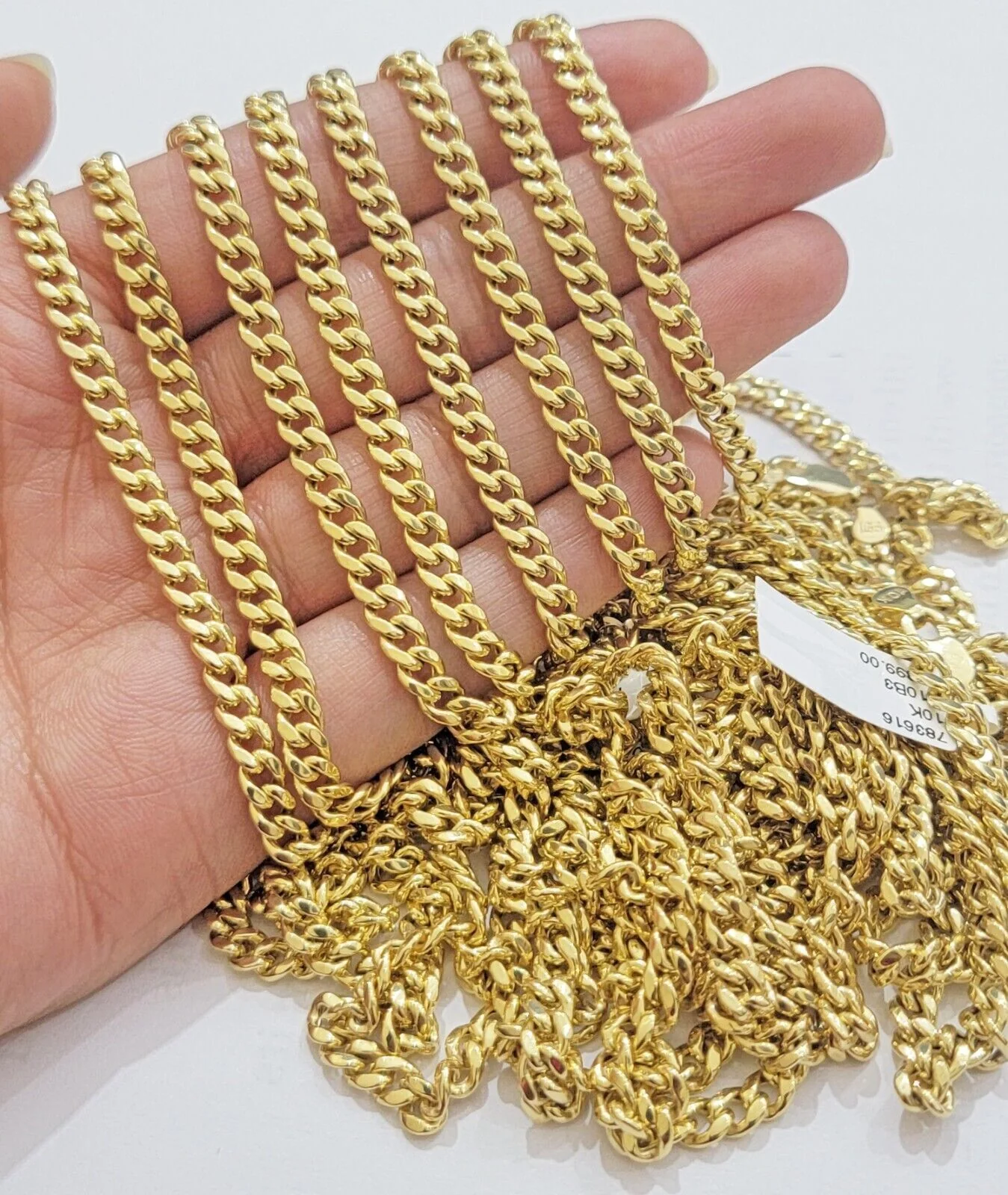 Real 10K Yellow Gold Chain Necklace Miami Cuban Link Chain 4.5mm 18" - 26'' Inch - Image 4