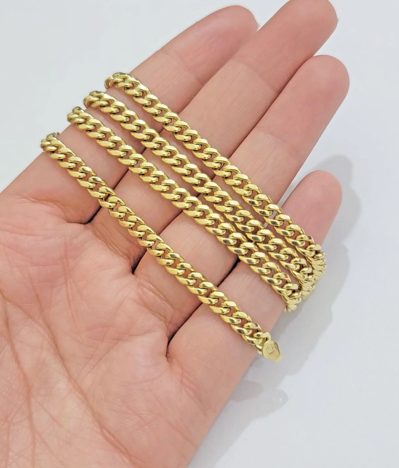 Real 10K Yellow Gold Chain Necklace Miami Cuban Link Chain 4.5mm 18" - 26'' Inch - Image 5