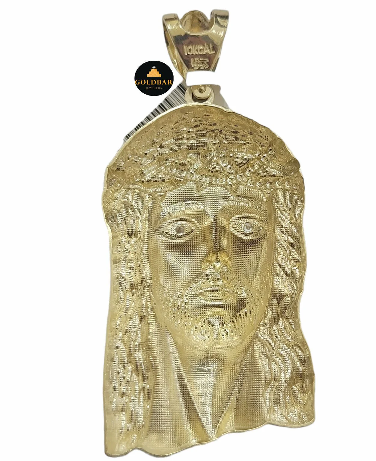 Real 10k Yellow Gold Charm Mens Pendant Jesus Face Head 3" Inch For Chain, 10KT - Image 5