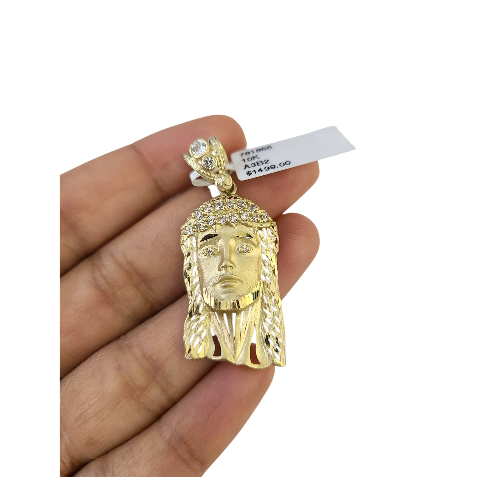 Real 10k Yellow Gold Charm Pendant Cross Head Face Gold 10KT - Image 5