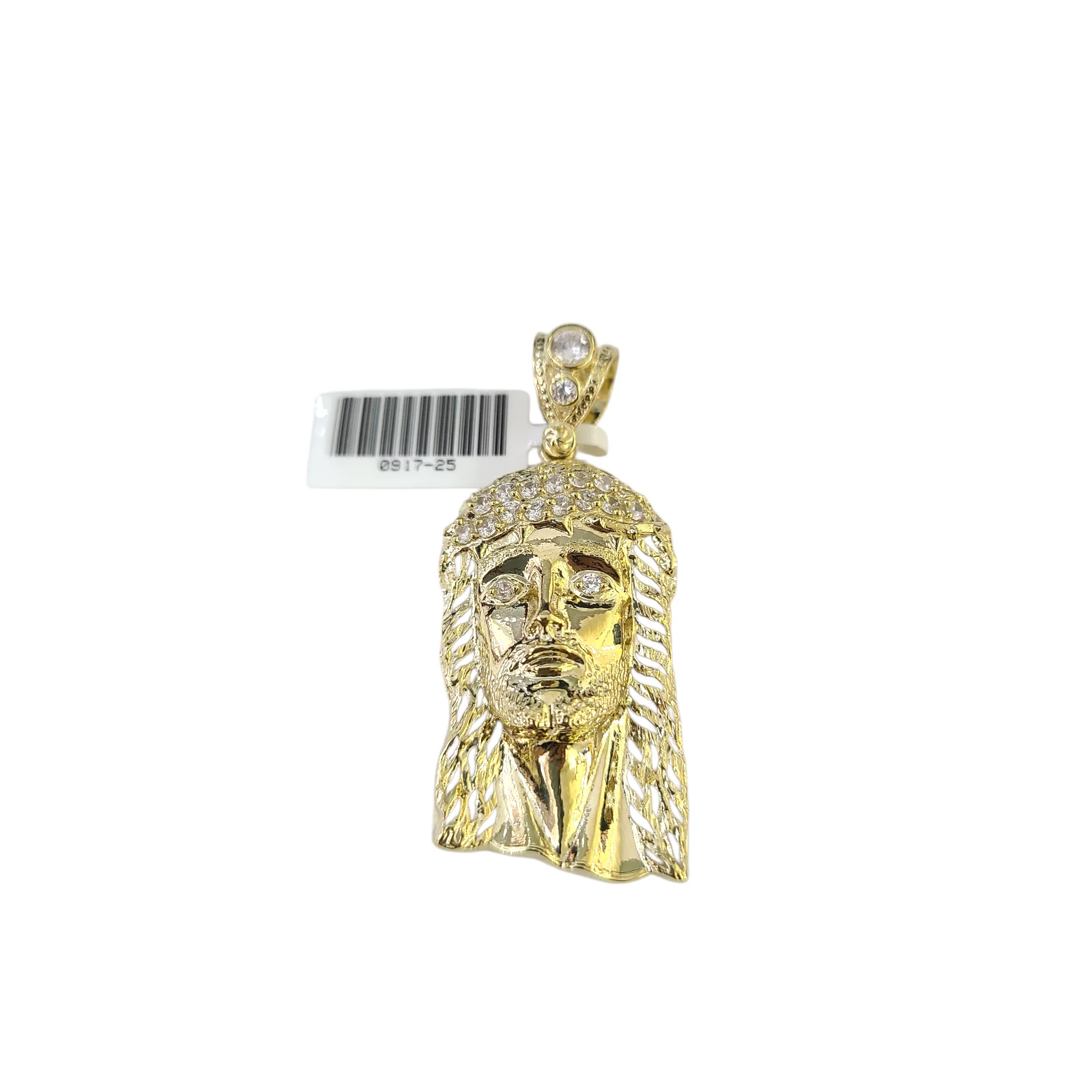 Real 10k Yellow Gold Charm Pendant Jesus Head 10KT