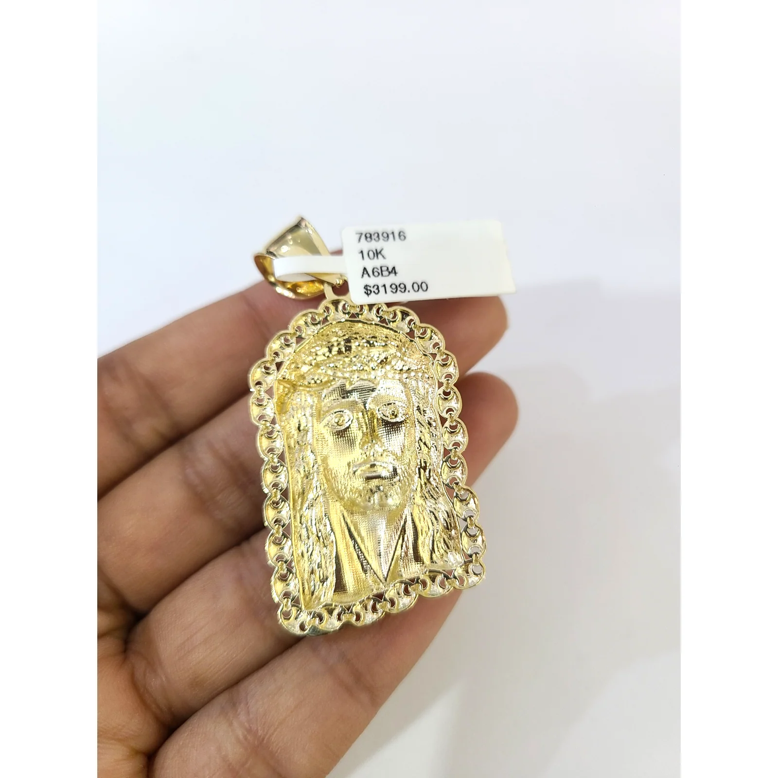 Real 10k Yellow Gold Charm Pendant Jesus Head 10KT - Image 5