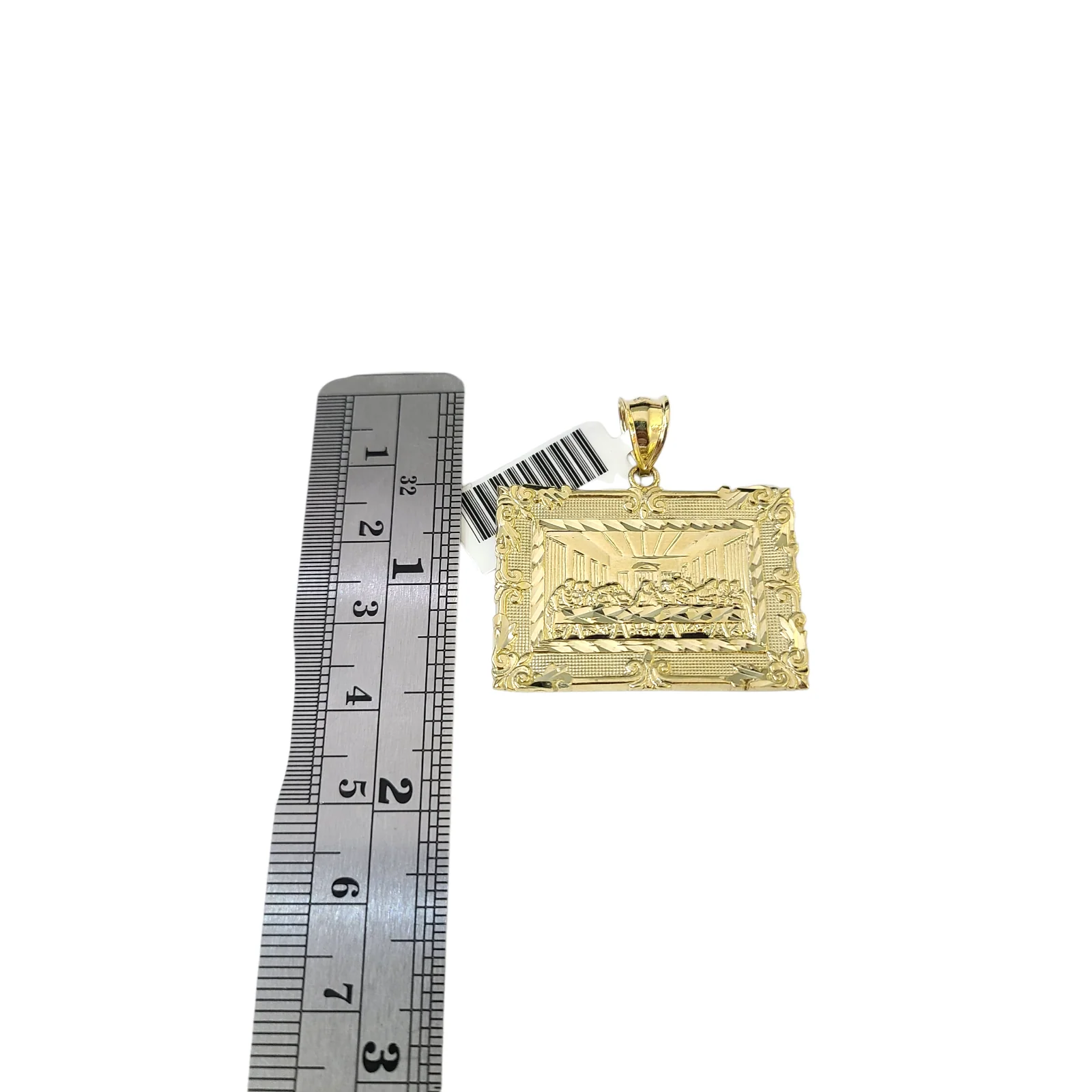 Real 10k Yellow Gold Charm Pendant Last Supper Diamond Cuts 10KT - Image 3