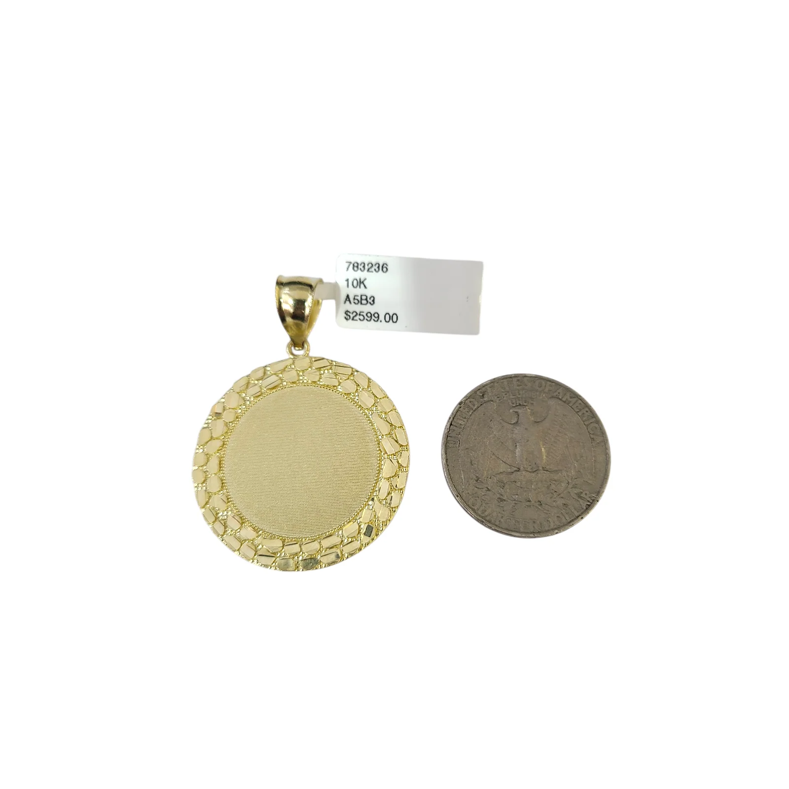 Real 10k Yellow Gold Charm Pendant Nugget Signet 10KT - Image 4