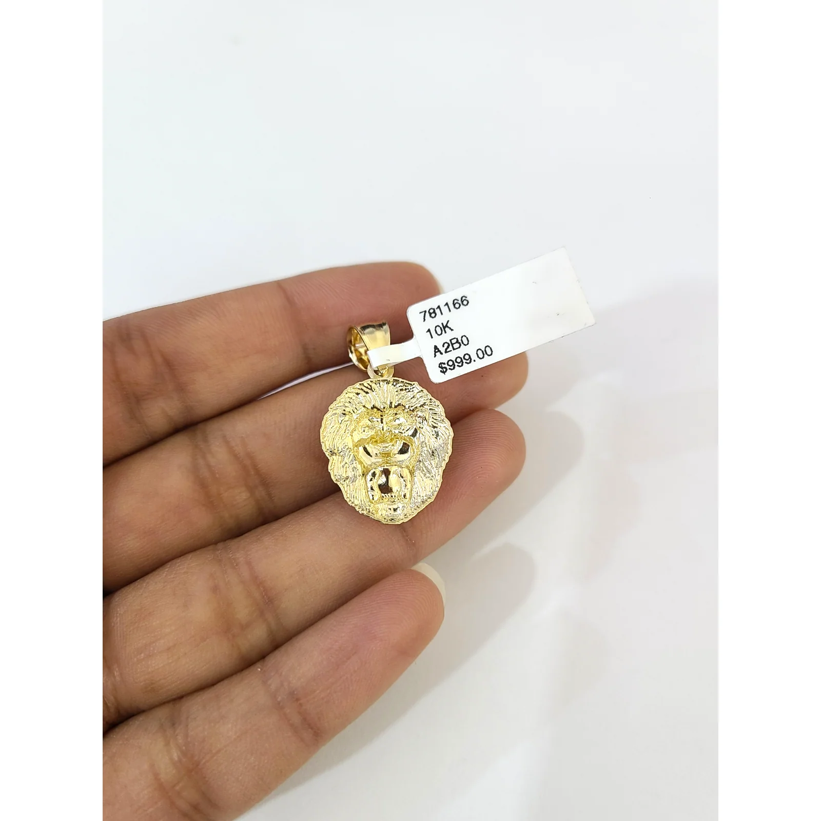 Real 10k Yellow Gold Charm Pendant Roaring Lion 1.2 in Diamond Cuts 10KT - Image 5