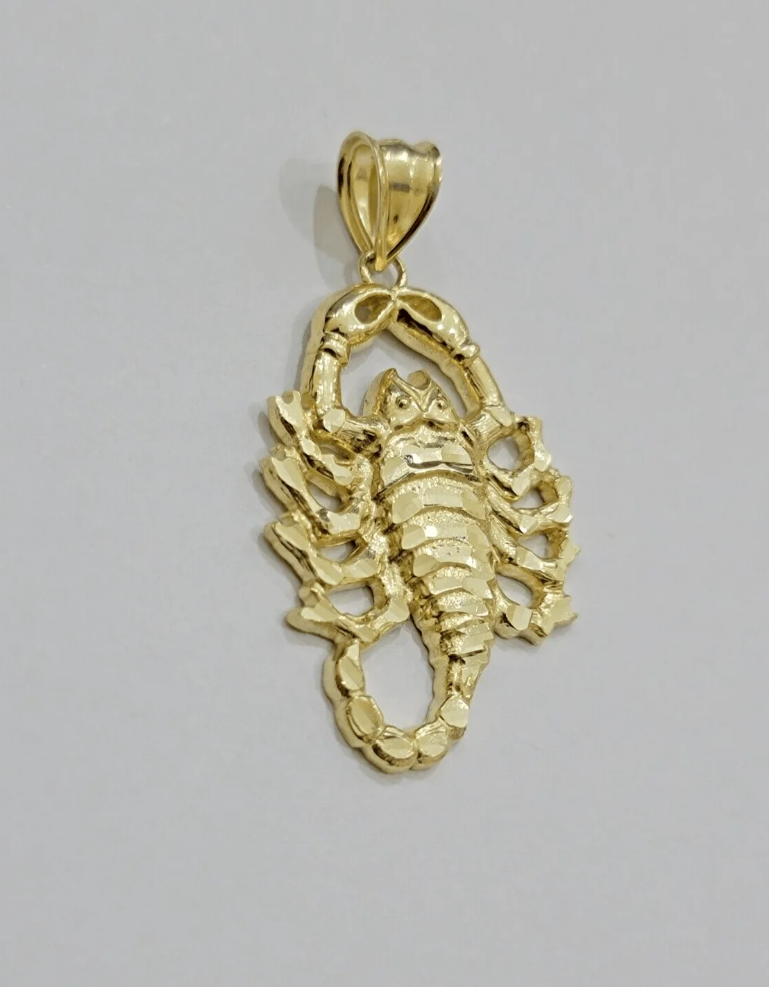 Real 10k Yellow Gold Charm Pendant Scorpio Zodiac Sign 10kt Genuine Men Women - Image 2