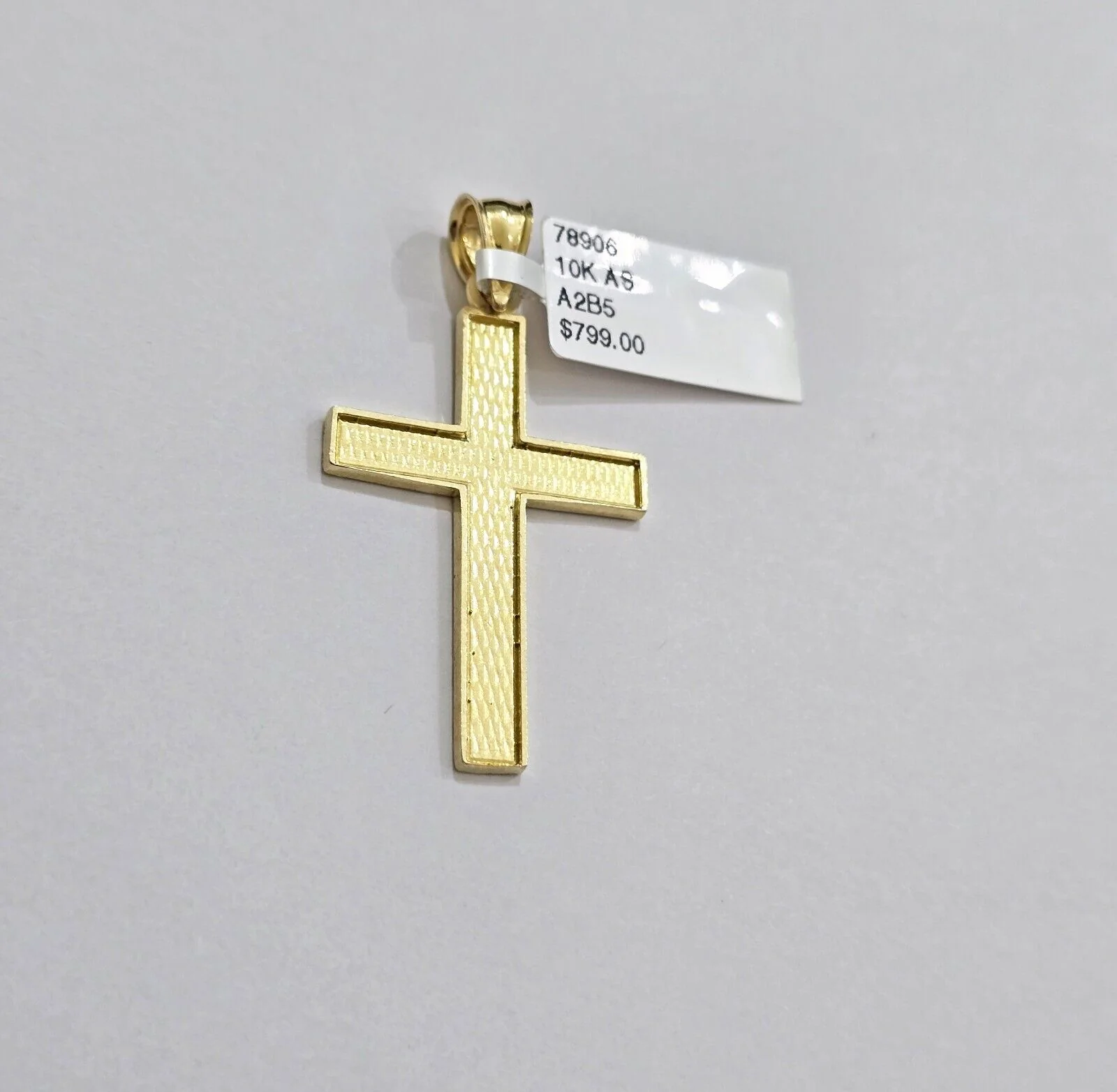 Real 10k Yellow Gold Cross Charm Pendant Men Women 1.75 Inch For Chain - Image 7