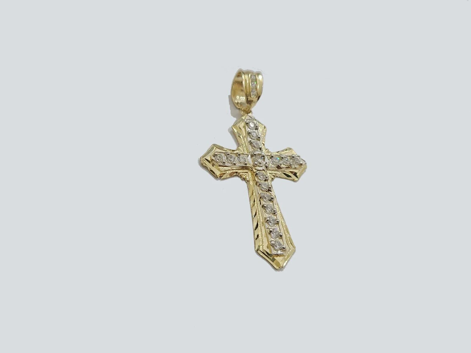 Real 10k Yellow Gold Cross Charm Rope Chain Necklace 4mm 26'' Pendant 10kt Jesus - Image 8