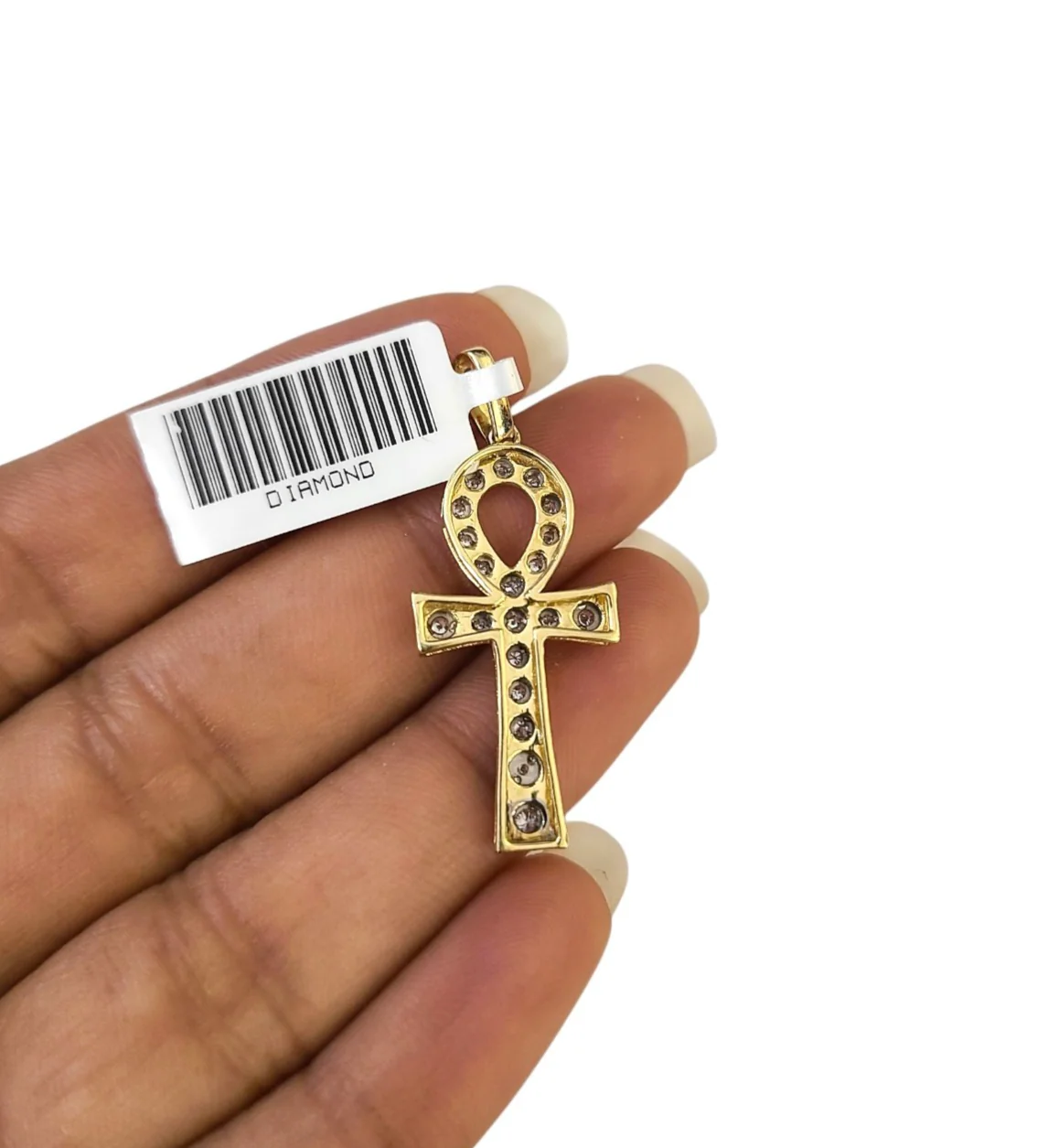 Real 10k Yellow Gold Cross Diamond Charm Pendant 1.5'' inch Genuine 10kt - Image 5