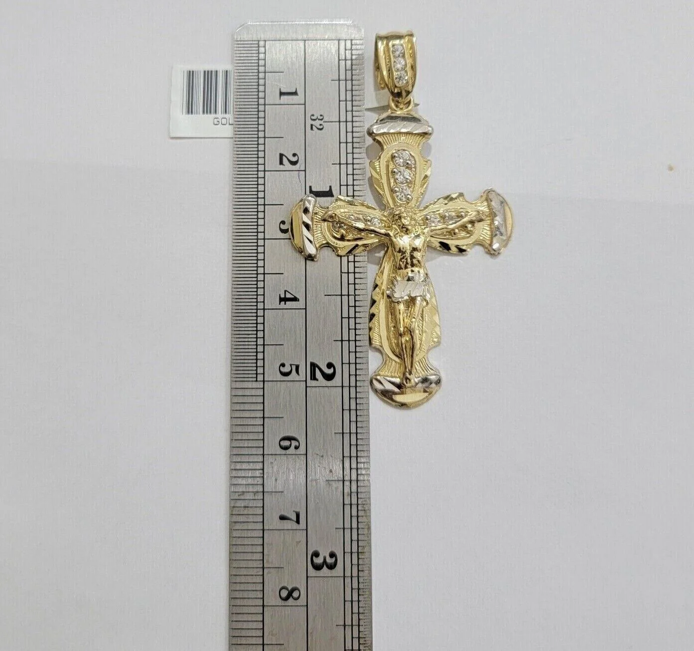 Real 10k Yellow Gold Cross pendant With Rope Chain Necklace 5mm 20" SET Charm - Image 8
