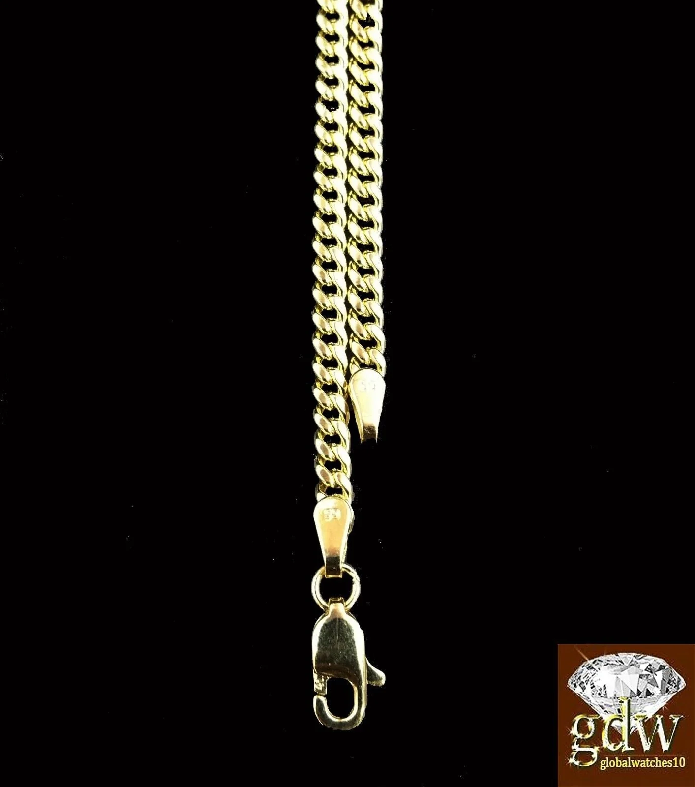 Real 10k Yellow Gold Cuban Chain Necklace 4mm 22" Inch Men Women Miami Link 10kt - Image 2