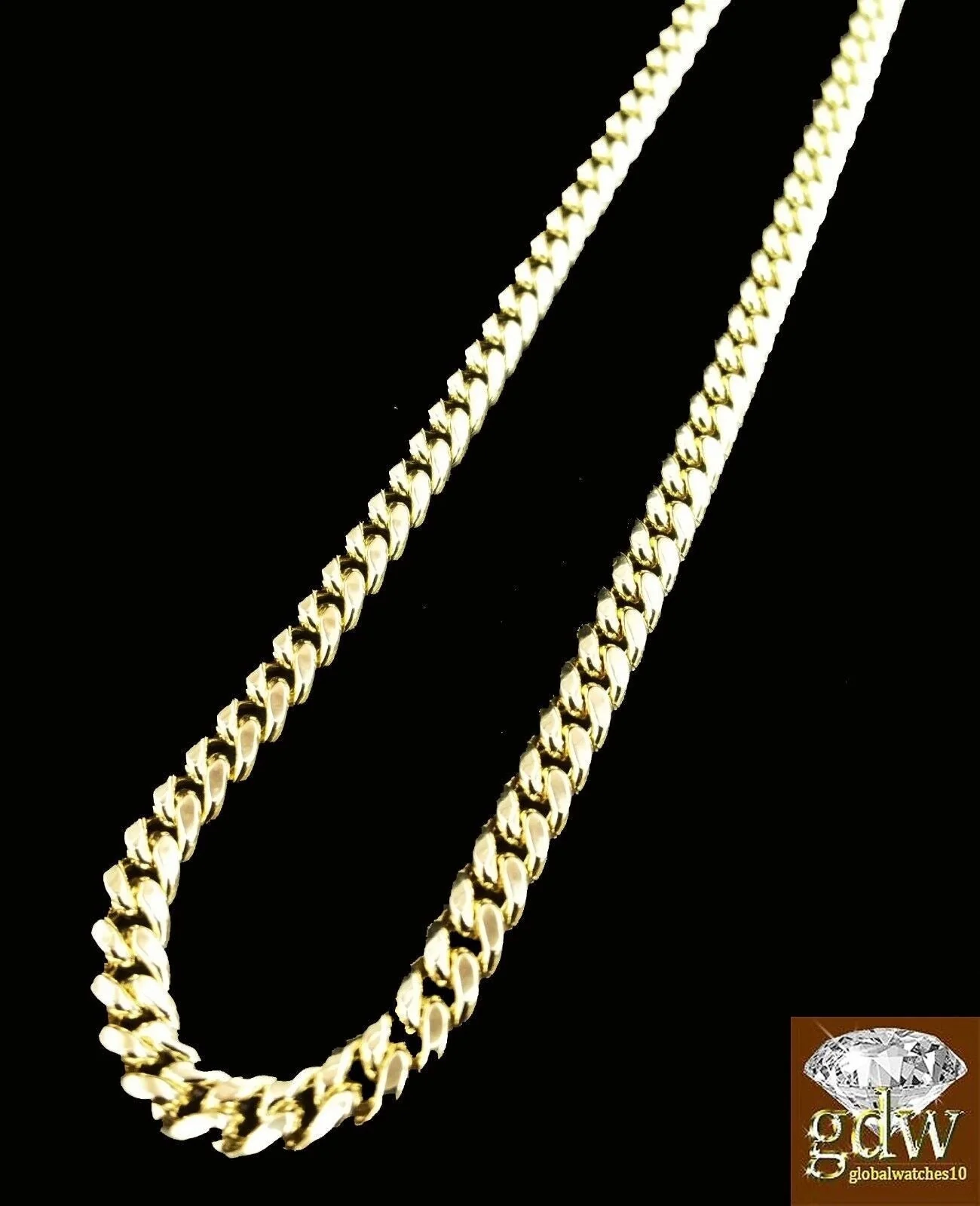 Real 10k Yellow Gold Cuban Chain Necklace 4mm 22" Inch Men Women Miami Link 10kt - Image 4
